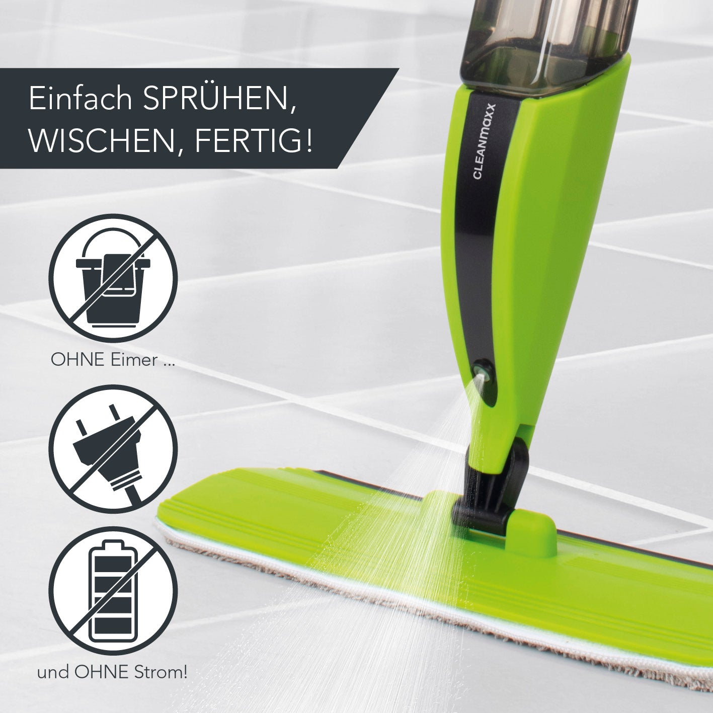 Spray-Mopp - limegreen/schwarz