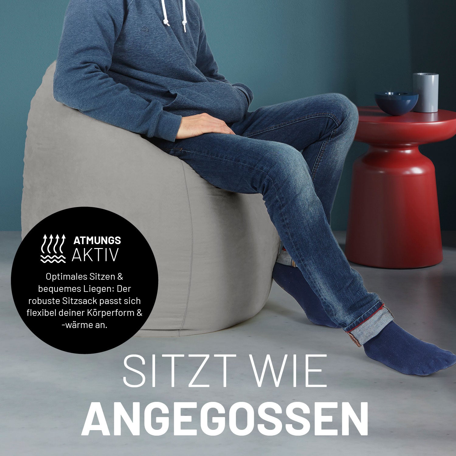 Luxury XL PLUS Sitzsack (220 L) - indoor - Grau