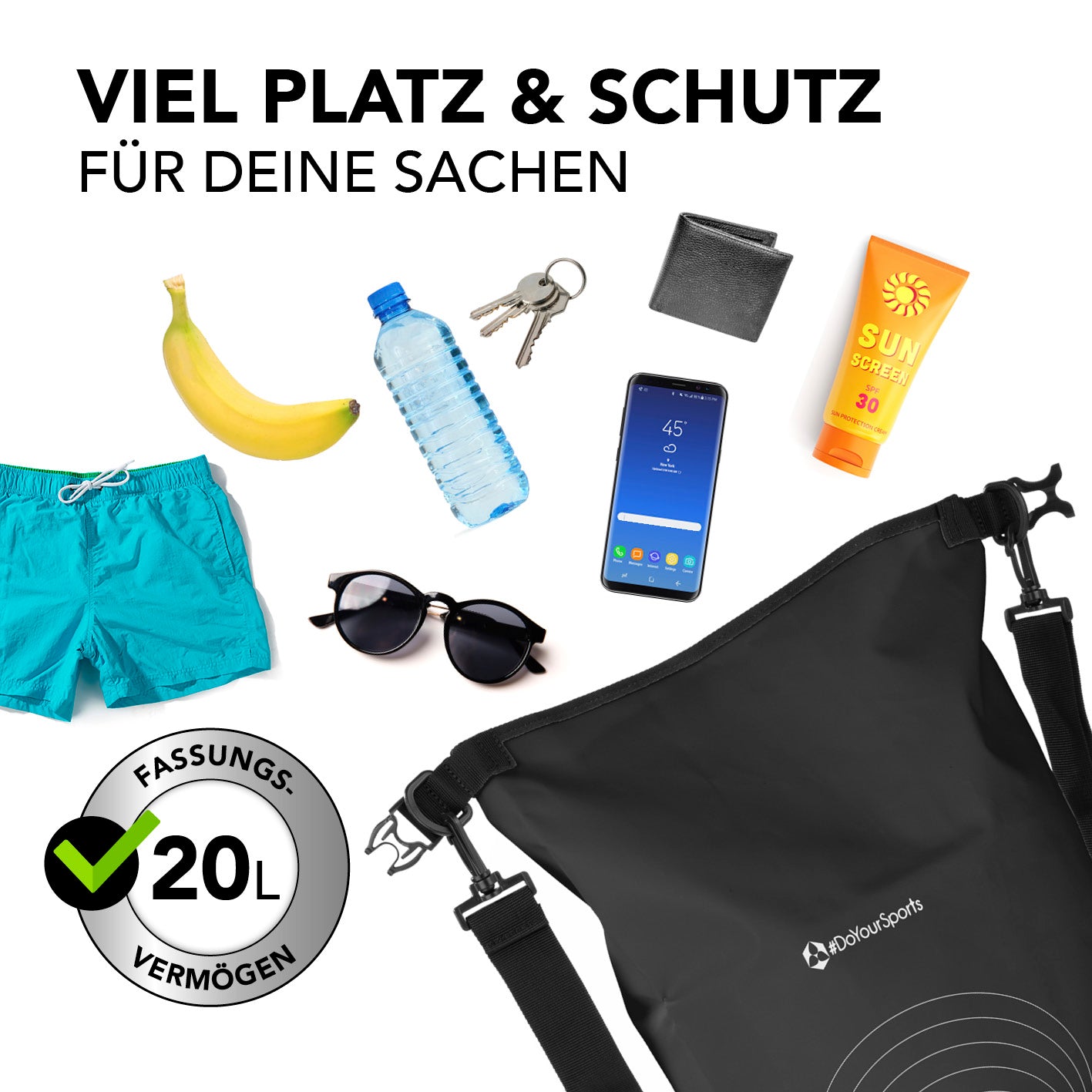 Dry Bag 20L - Schwarz
