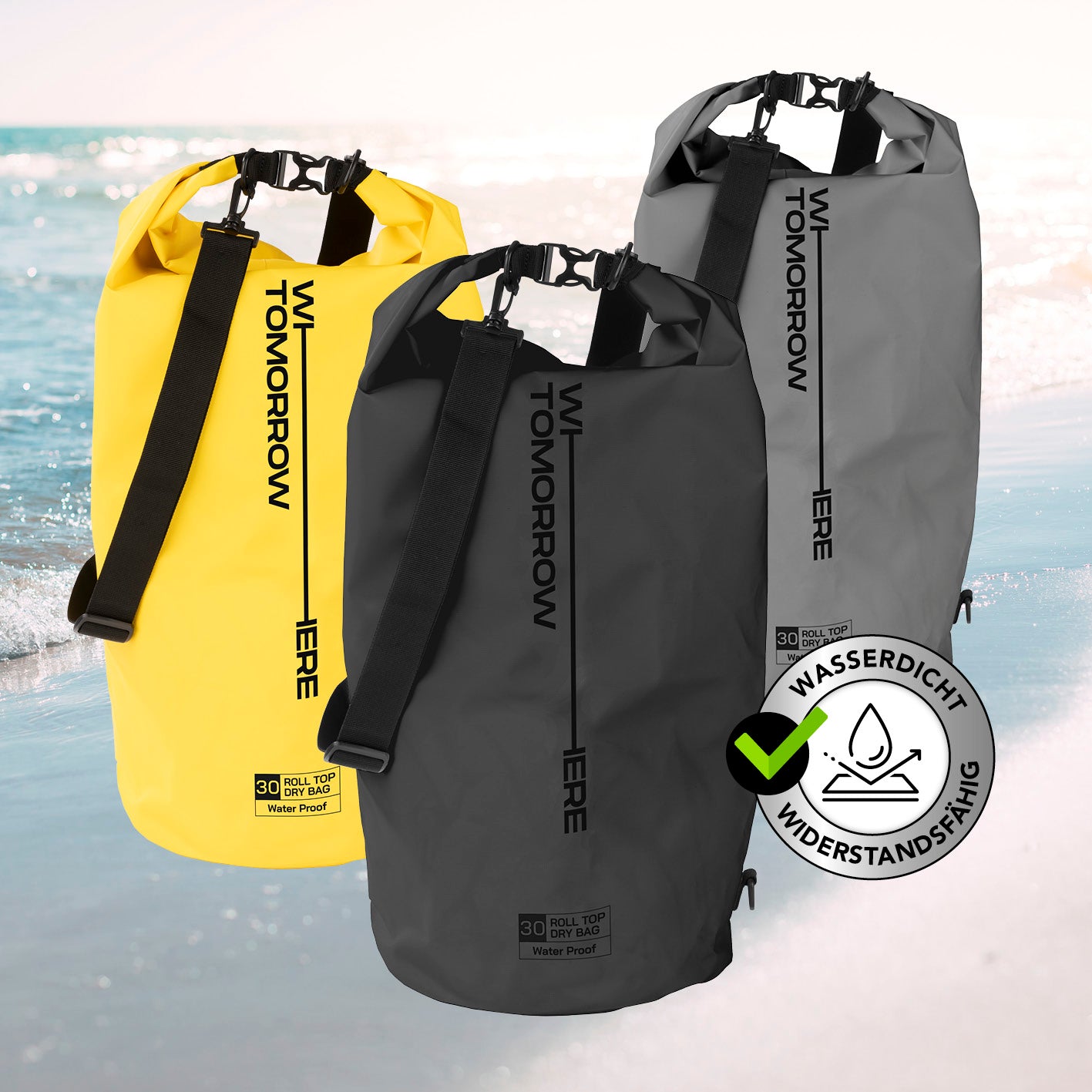 Dry Bag 30L - Style 02 - Schwarz