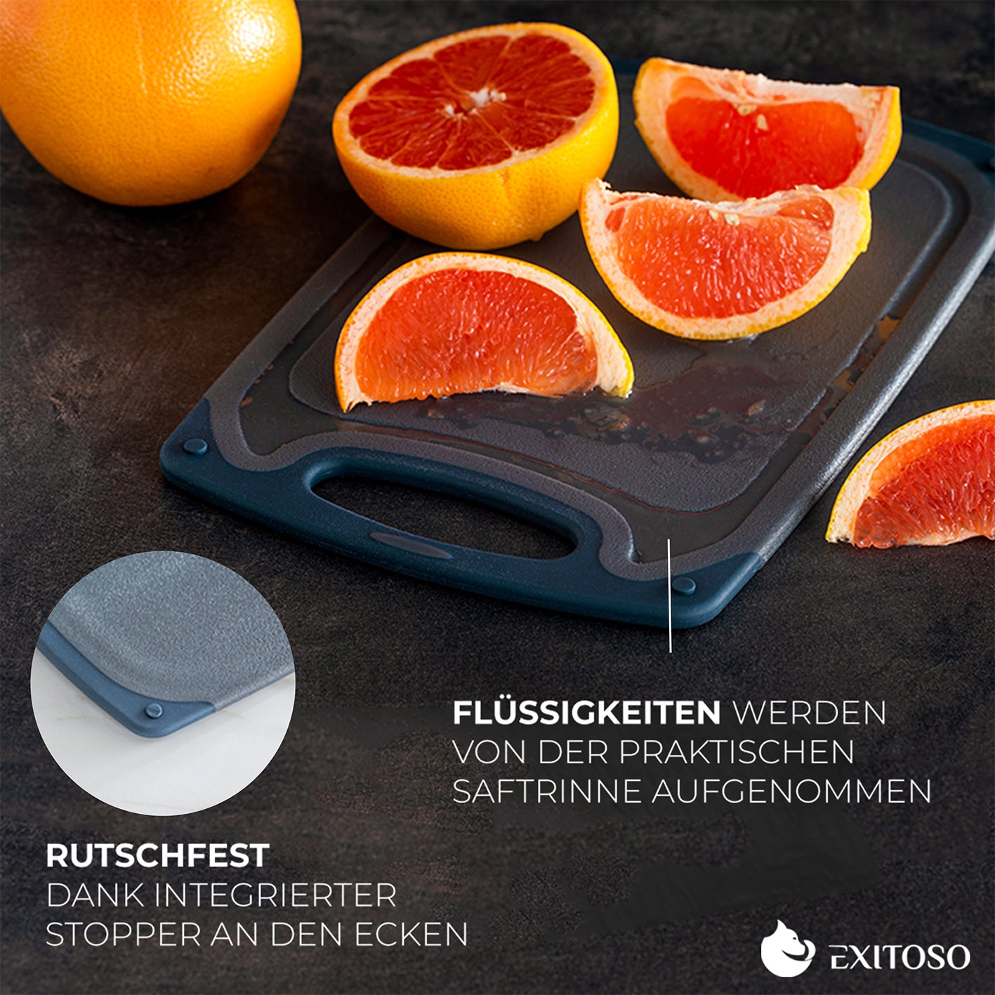 Frühstücksbrettchen - 4er-Set - Grau