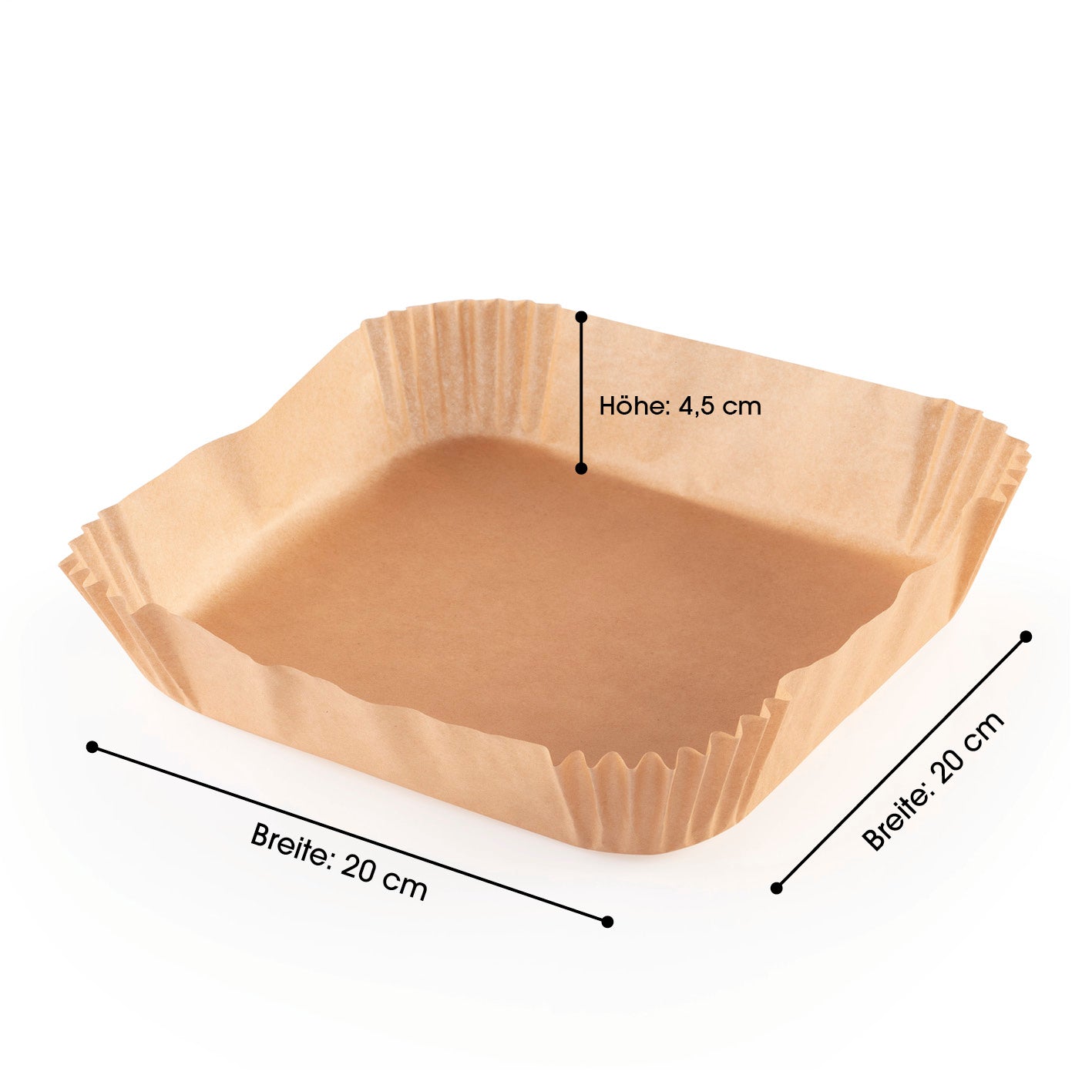 Backpapierschalen für Heißluftfritteusen (5–6 l) - 100 Stück