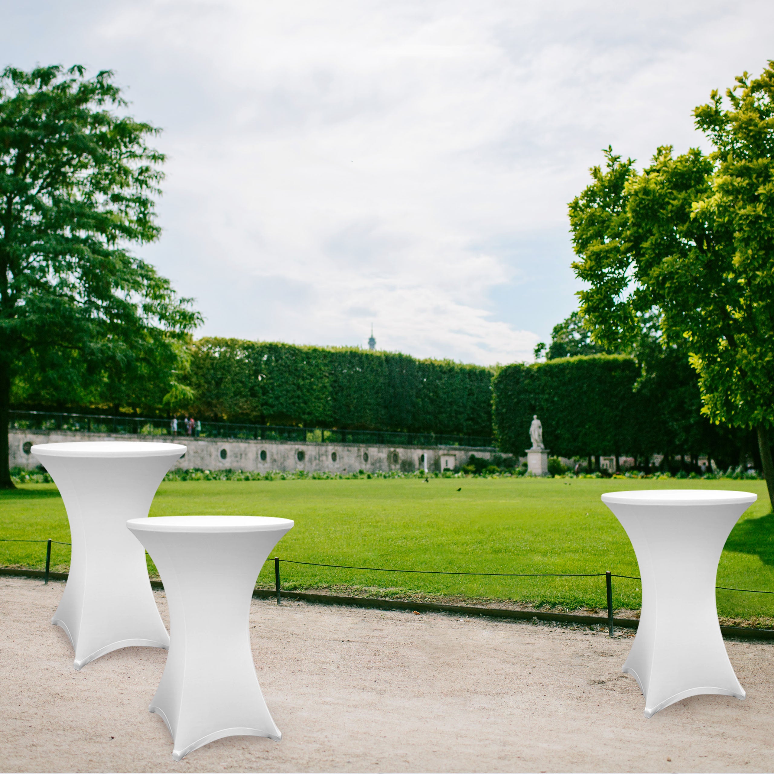 Stehtischhusse - Tisch Bezug - Husse -  Ø 80-85 cm - Weiß