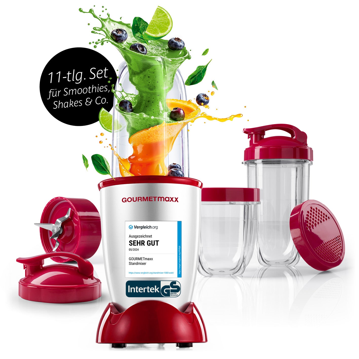 Mr. Magic Power 400 Pro mit Zubehörset L - Silber/Rot