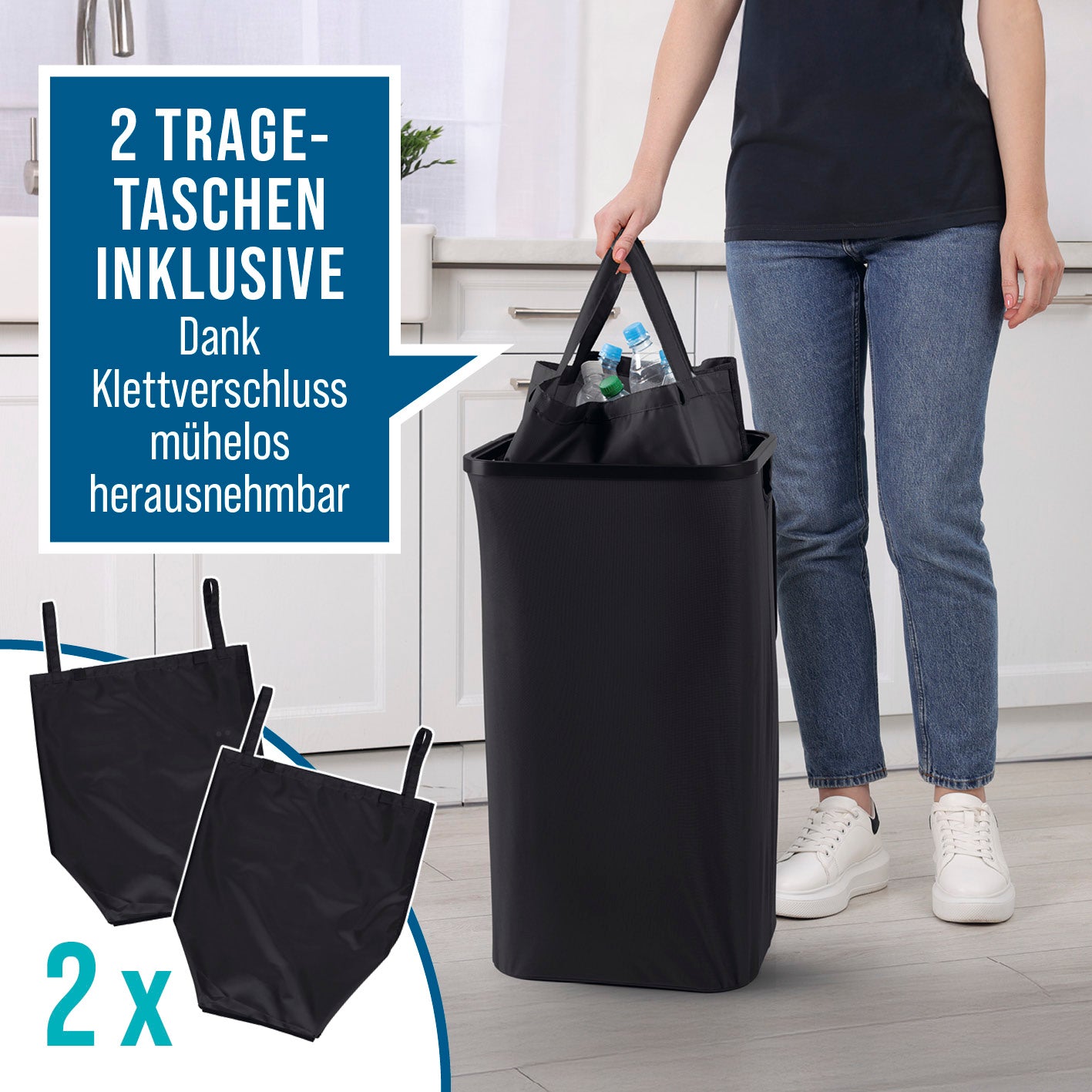 Pfandflaschen-Sammelbehälter - Schwarz