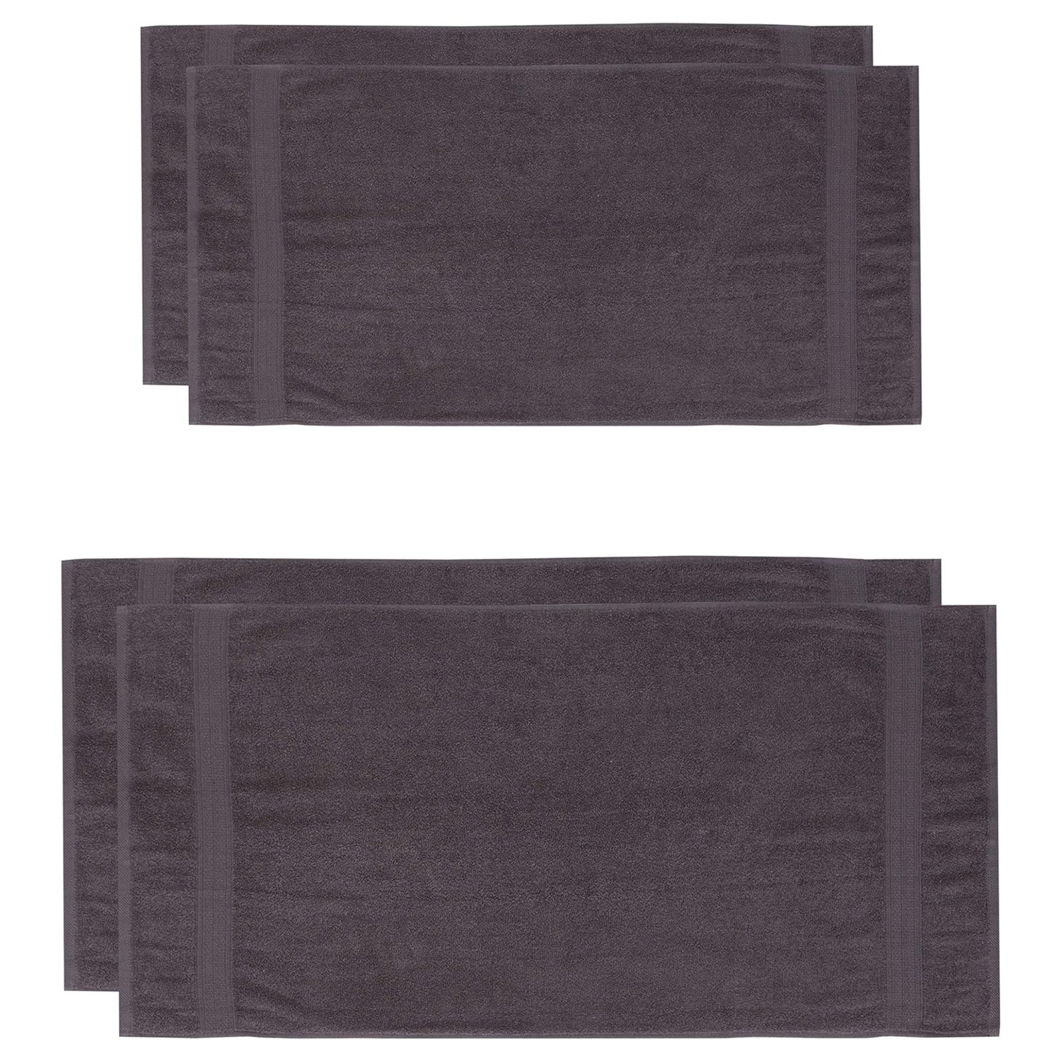 Premium Handtücher 4er-Set - 2 Handtücher 50 x 100 cm + 2 Badetücher 70 x 140 cm - Grau