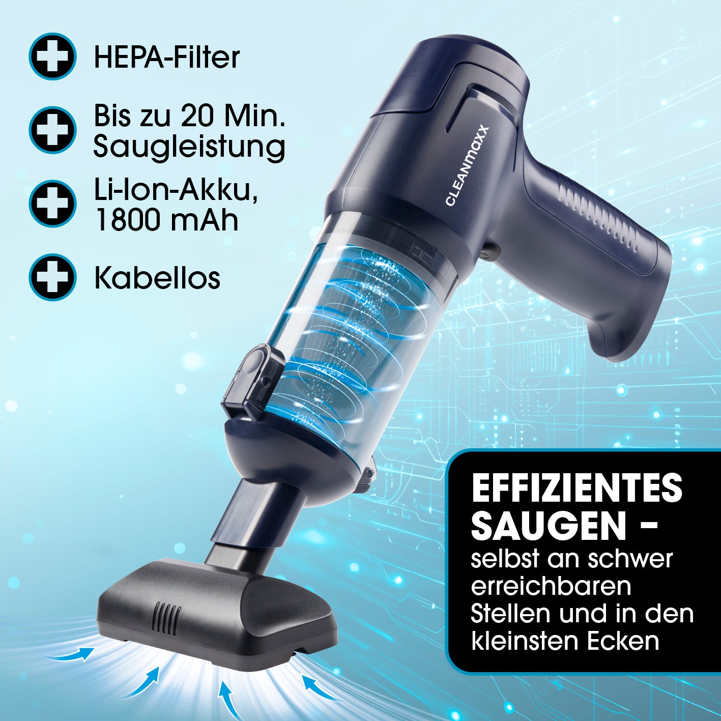 2in1-Akkusauger mit Saug- & Gebläsefunktion