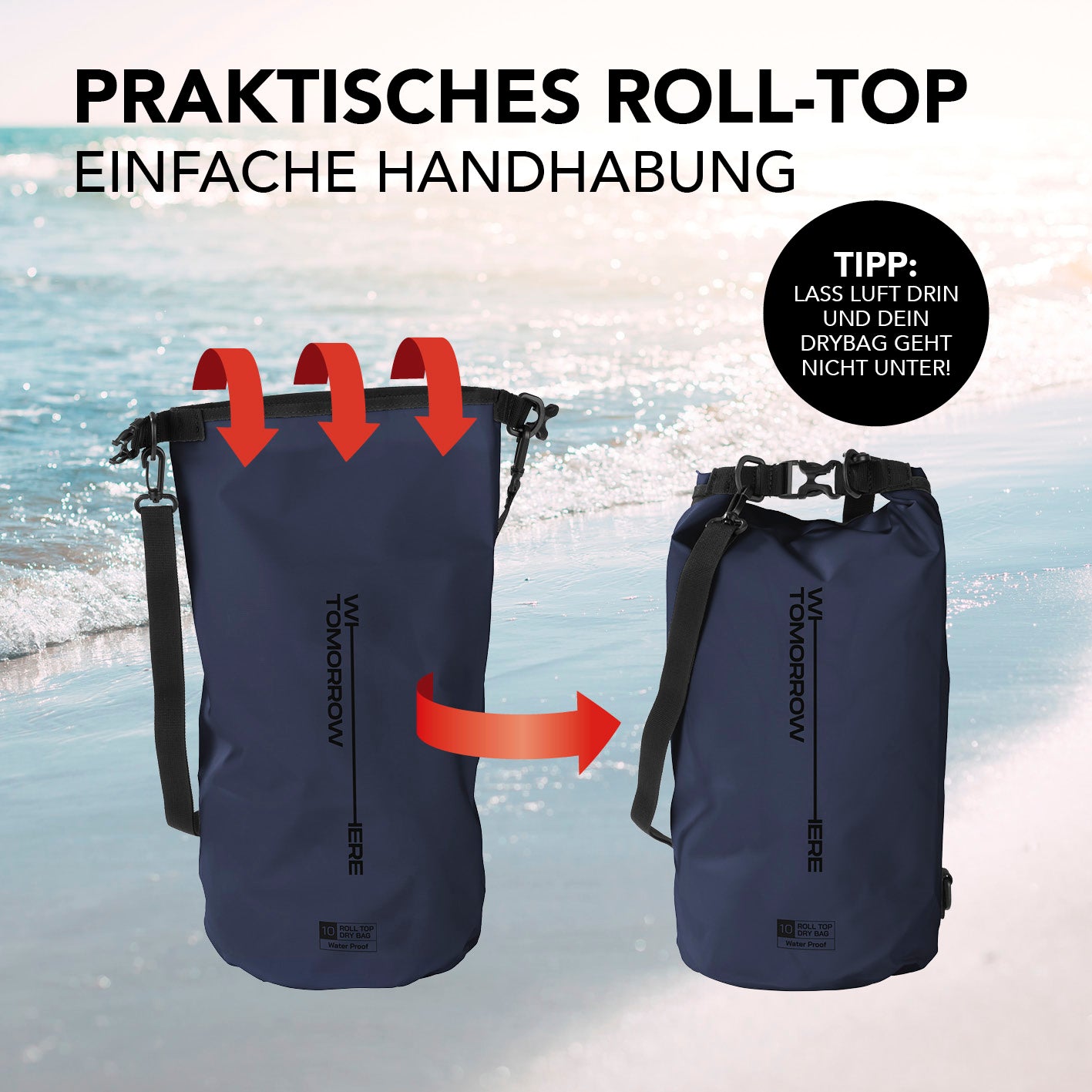Dry Bag 10L - Style 02 - Dunkelblau