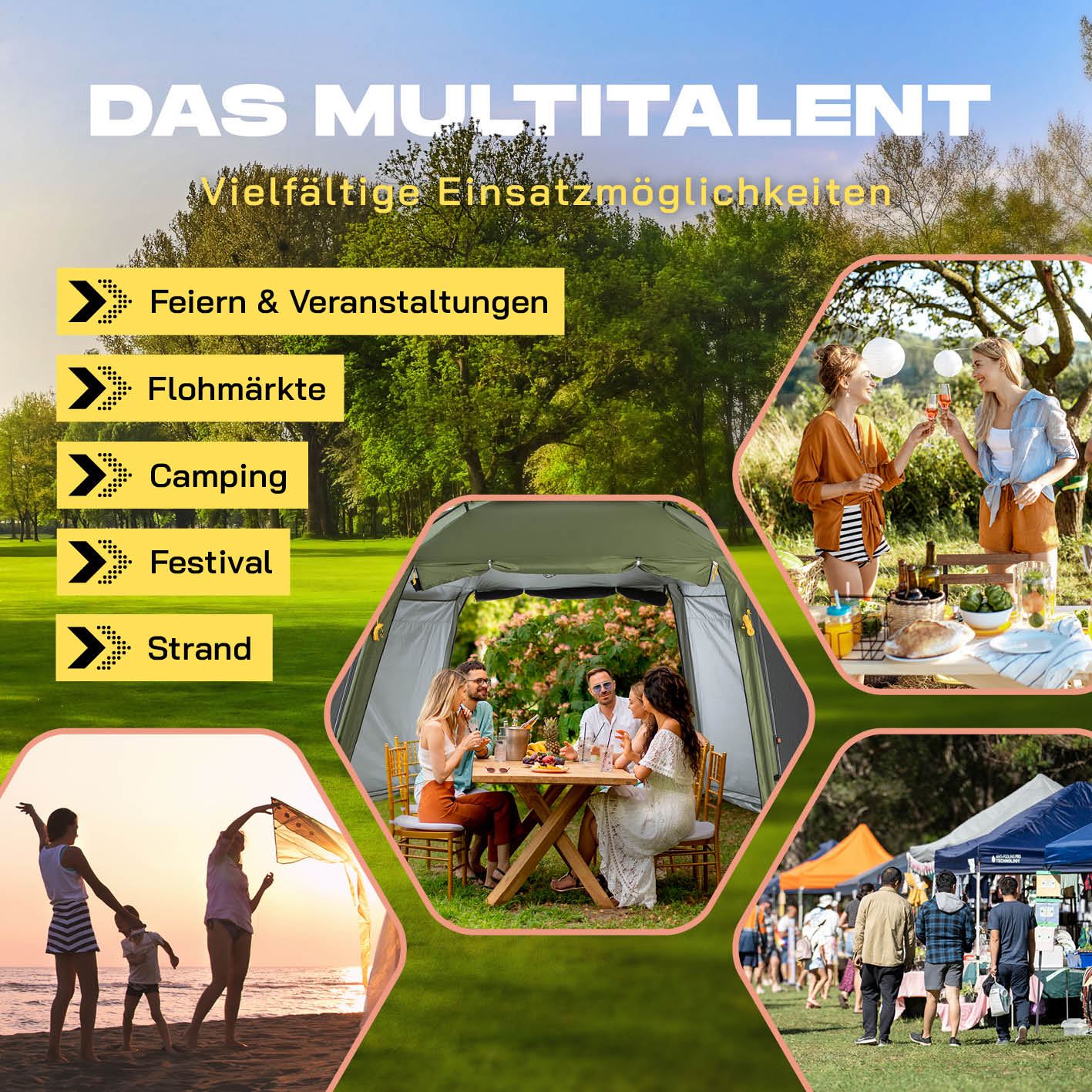 Pop-up-Pavillon mit Mückenschutz - grün
