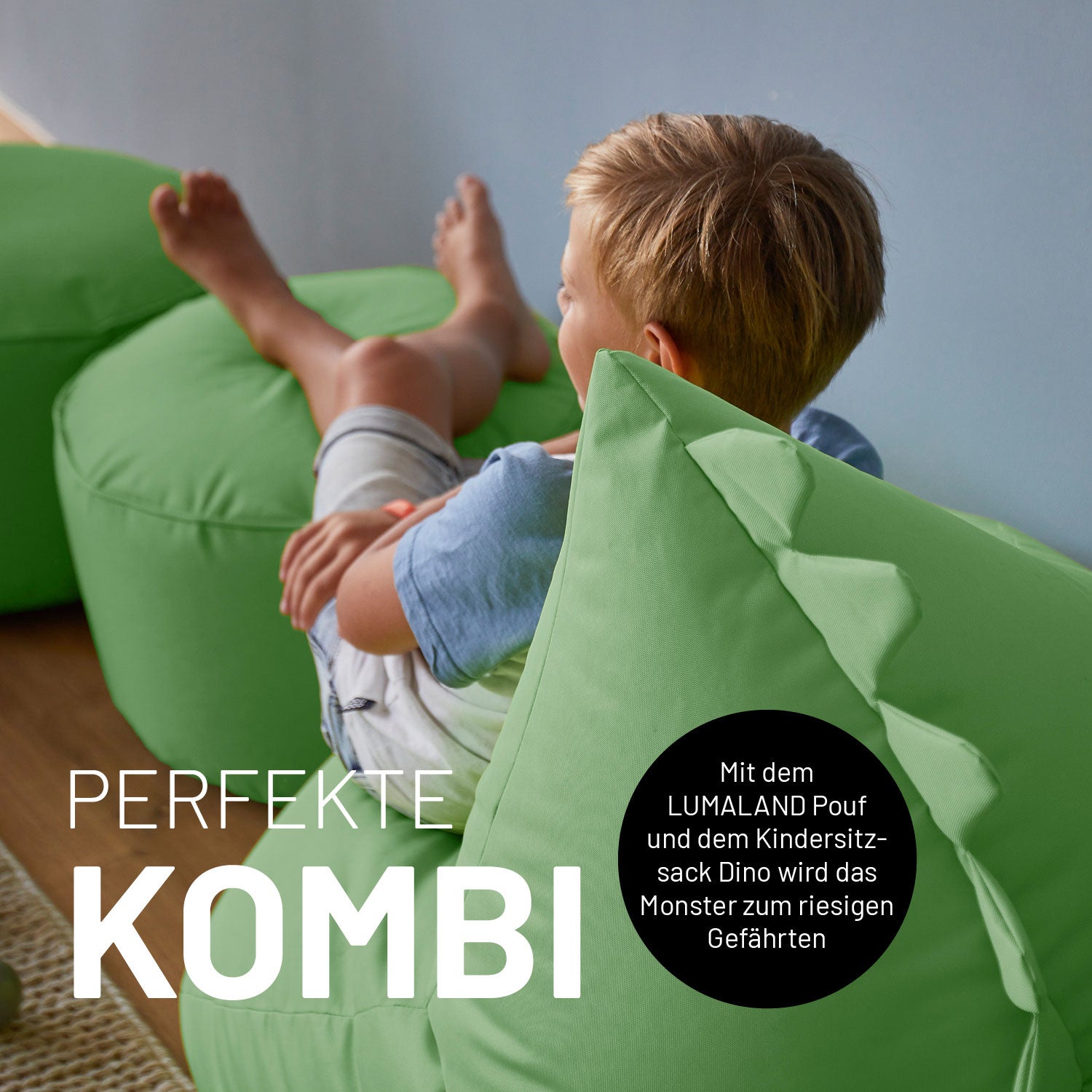 Kindersitzsack Animal Line Dino (270 L) - indoor & outdoor - Pastell Grün