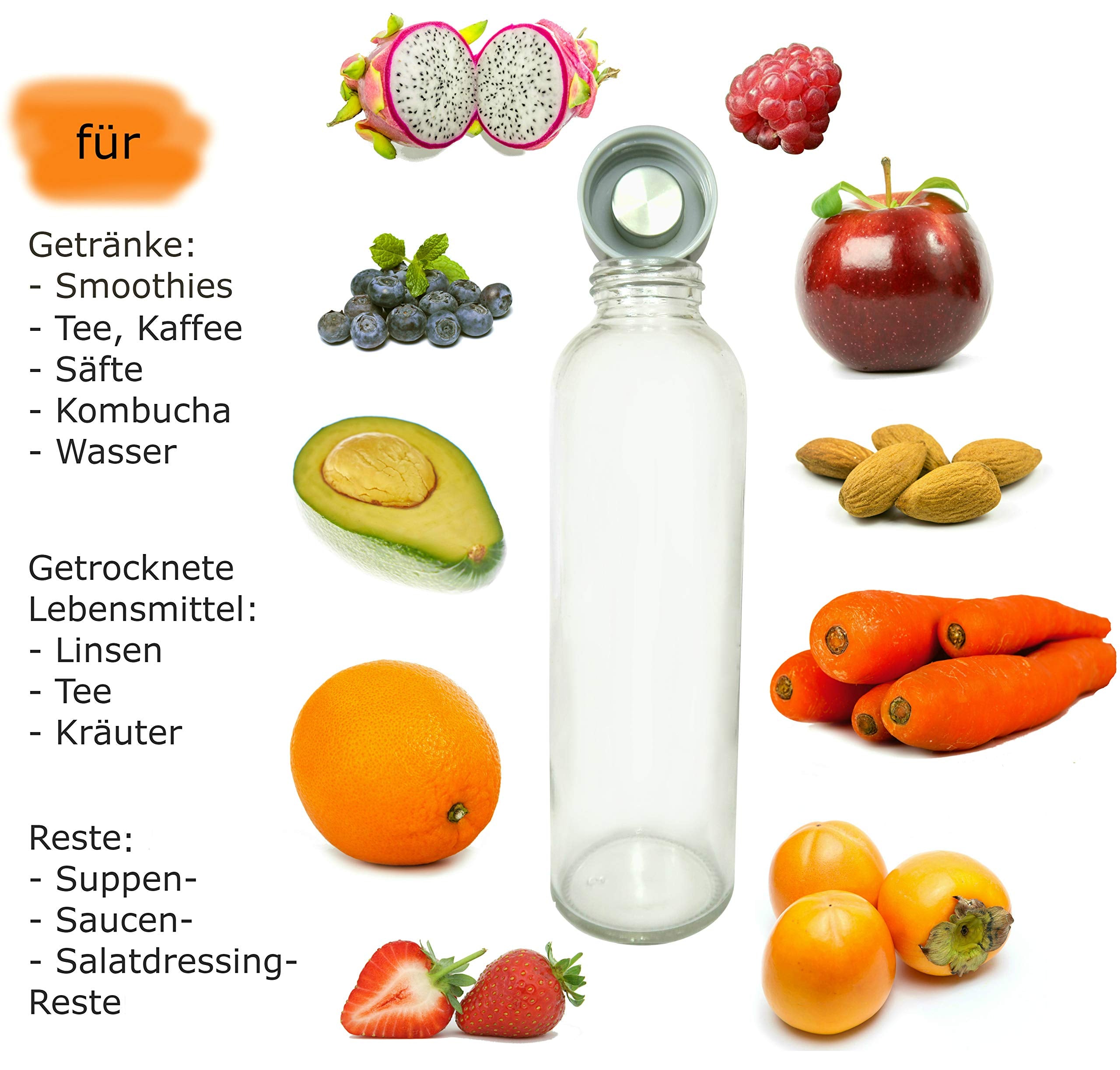 Glasflaschen-Set - 6 Stück à 500 ml
