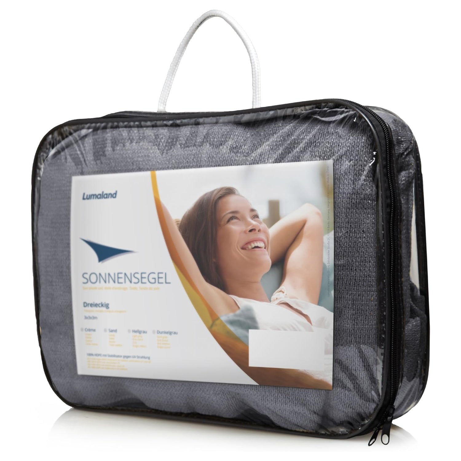 Sonnensegel 100% HDPE - Dreieck 3 x 3 Meter - dunkelgrau