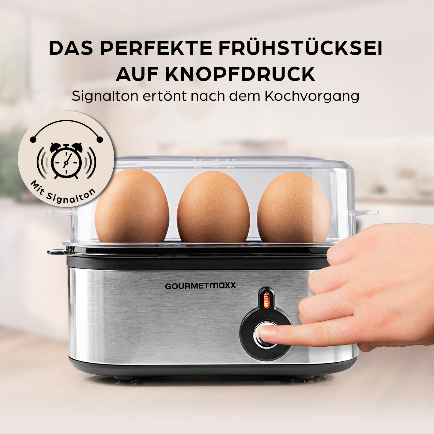 Design-Eierkocher 3 Eier - Edelstahl