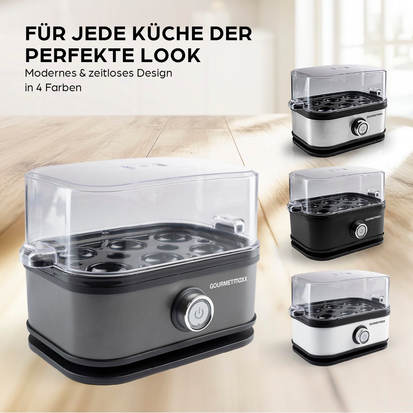 Design-Eierkocher 6 Eier - Anthrazit