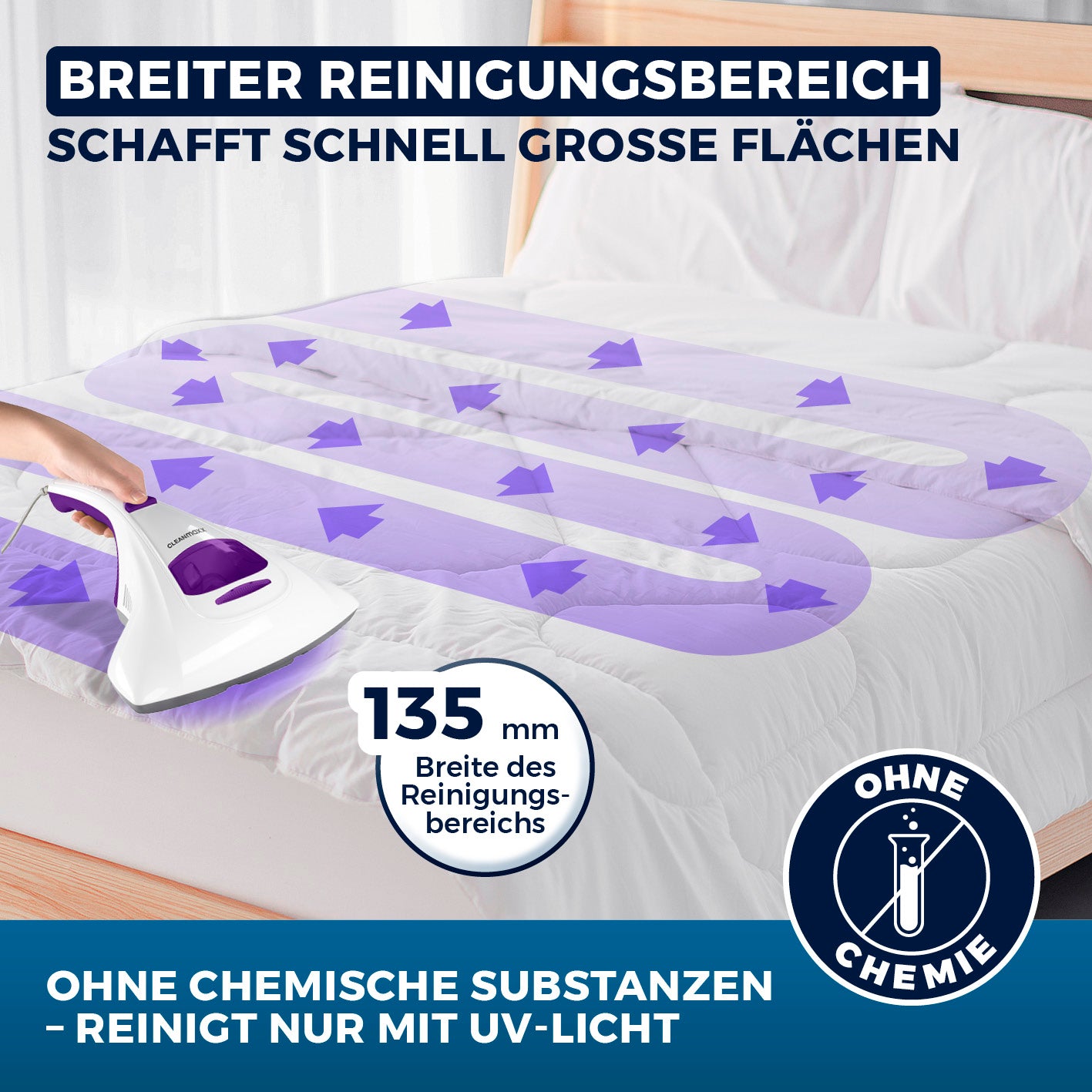 Milbensauger Vibration - Weiß/Lila