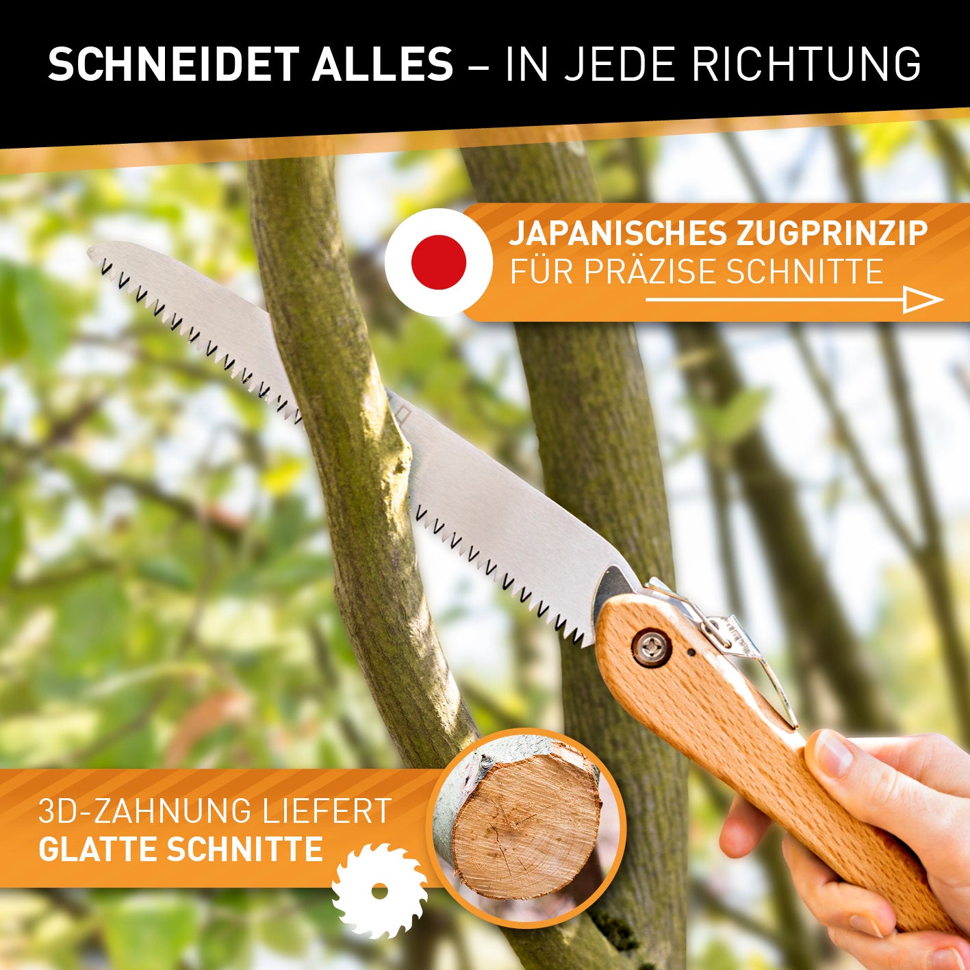 Klappbare Handsäge aus Karbonstahl - 21 cm