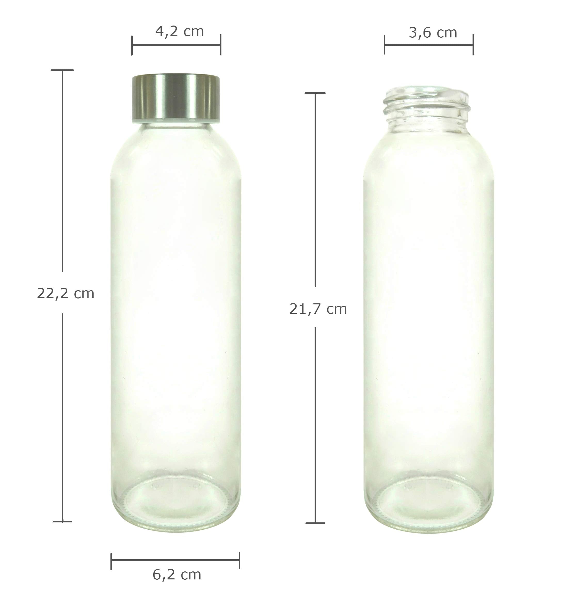 Glasflaschen-Set - 6 Stück à 500 ml