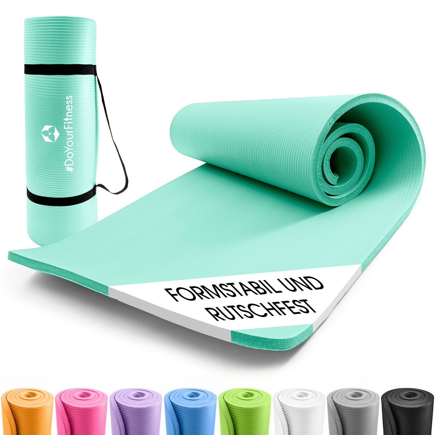 #DoYourFitness Fitness- und Gymnastikmatte - 183 x 61 x 1 cm - Türkis