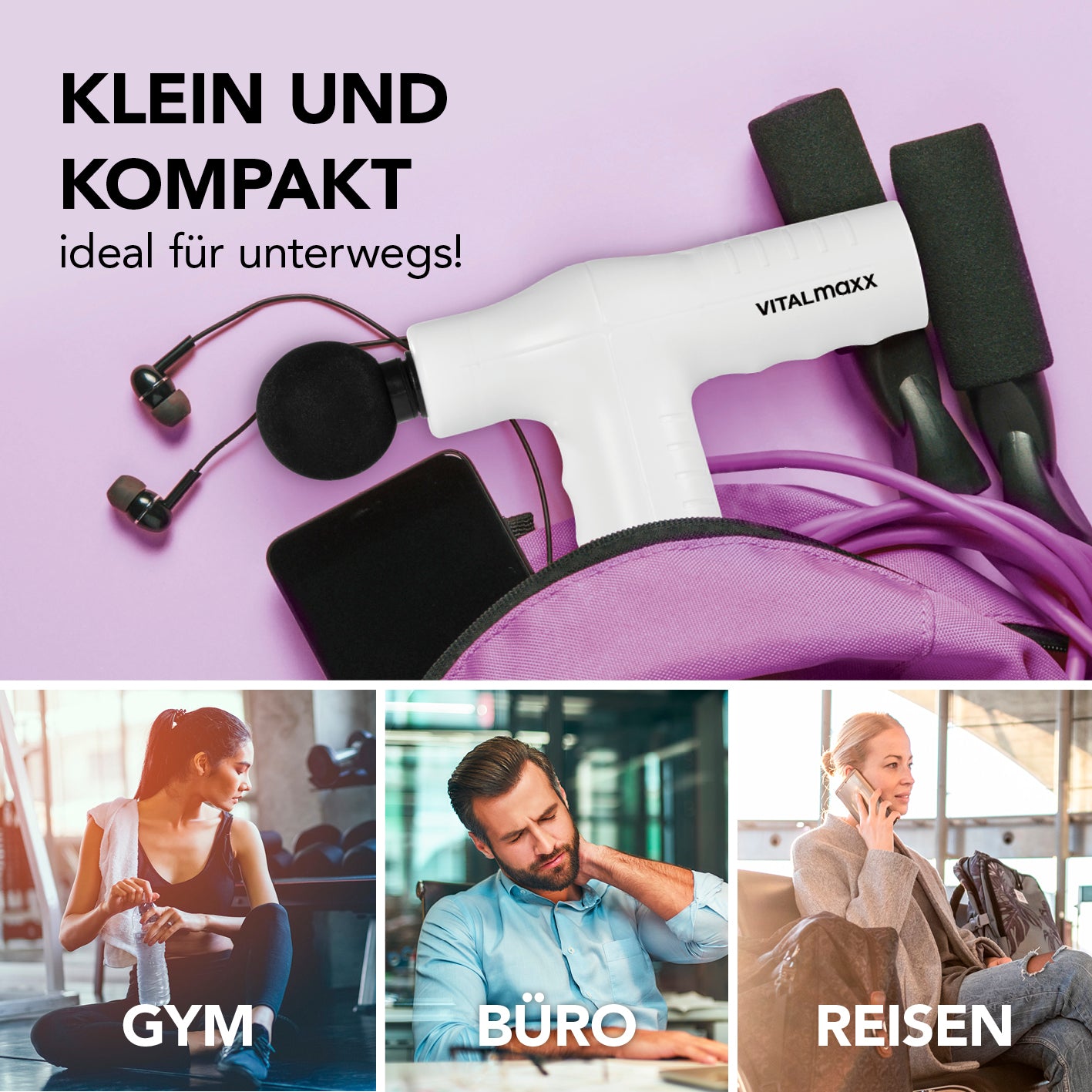 Mini Massage Gun Smart Grip - Weiß