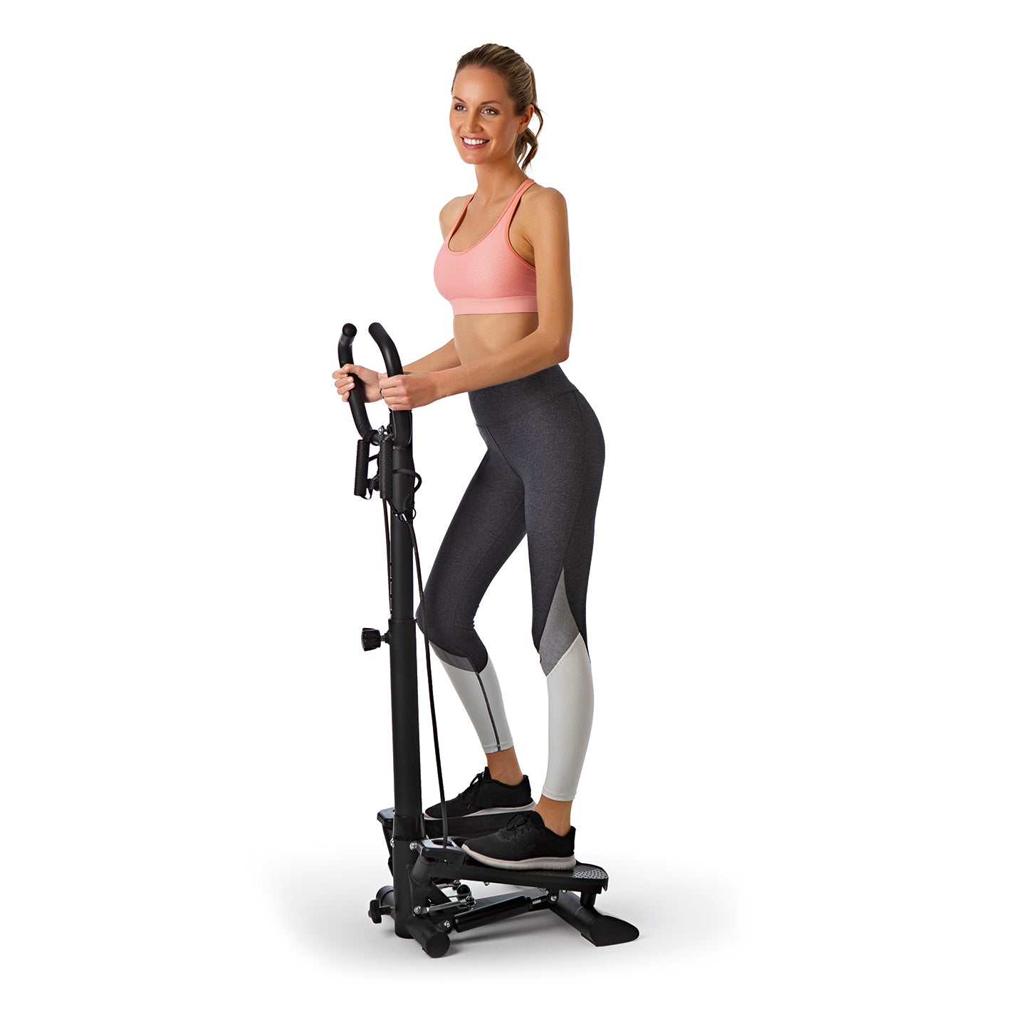 Fitnesstrainer Swing Stepper mit 2 Expanderbändern