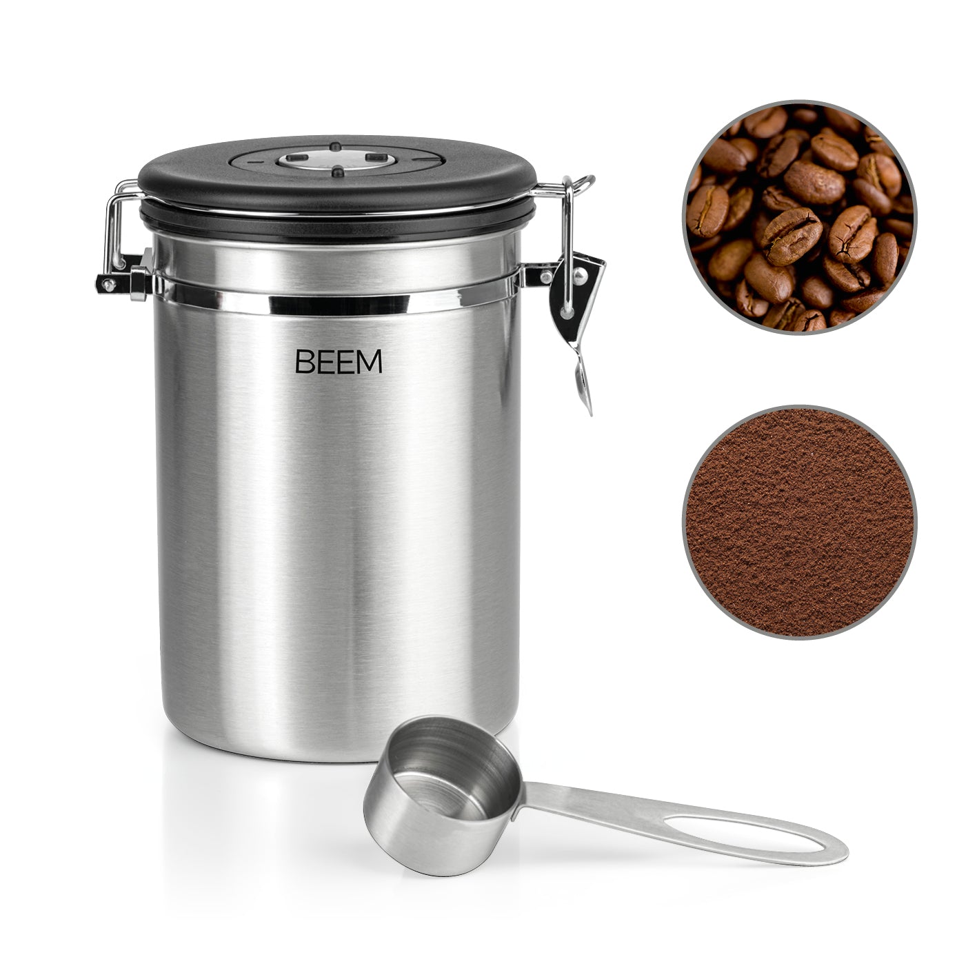 KAFFEEDOSE Vorratsdose mit Dosierlöffel - 1,9 l - 3er-Set