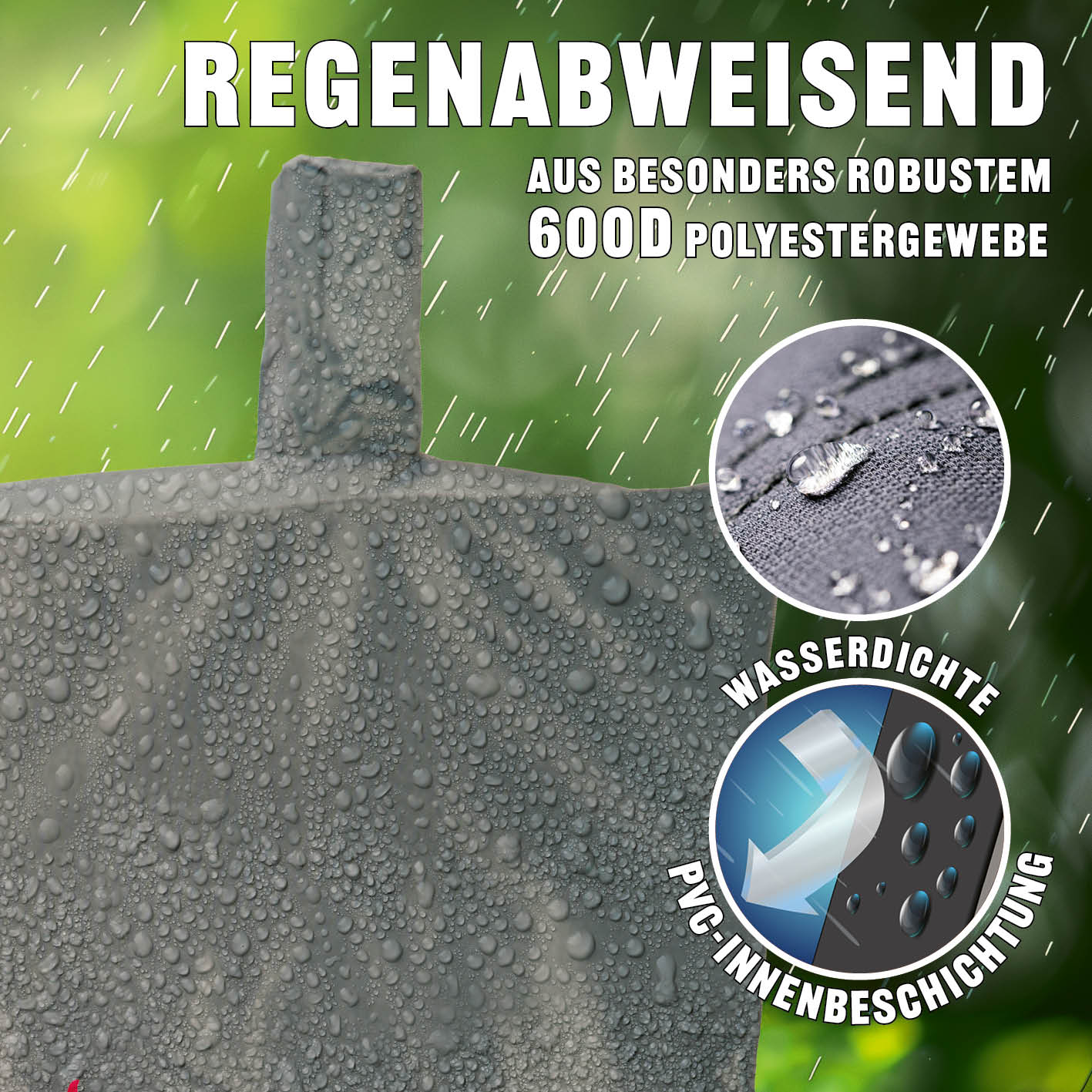 Wetterschutzhaube Premium - 130 x 60 x 120 cm - grau