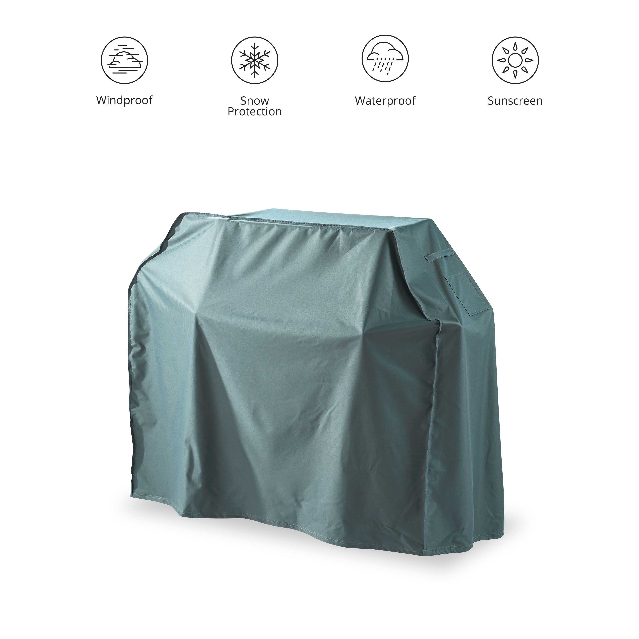Gartenmöbelabdeckung Grill Abdeckhaube - 165 x 63 x 125 - Grün/Grau