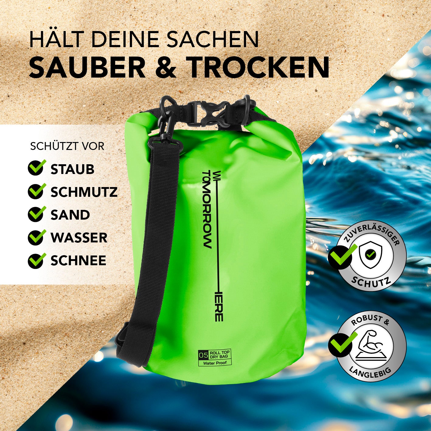 Dry Bag 5L - Style 02 - Grün