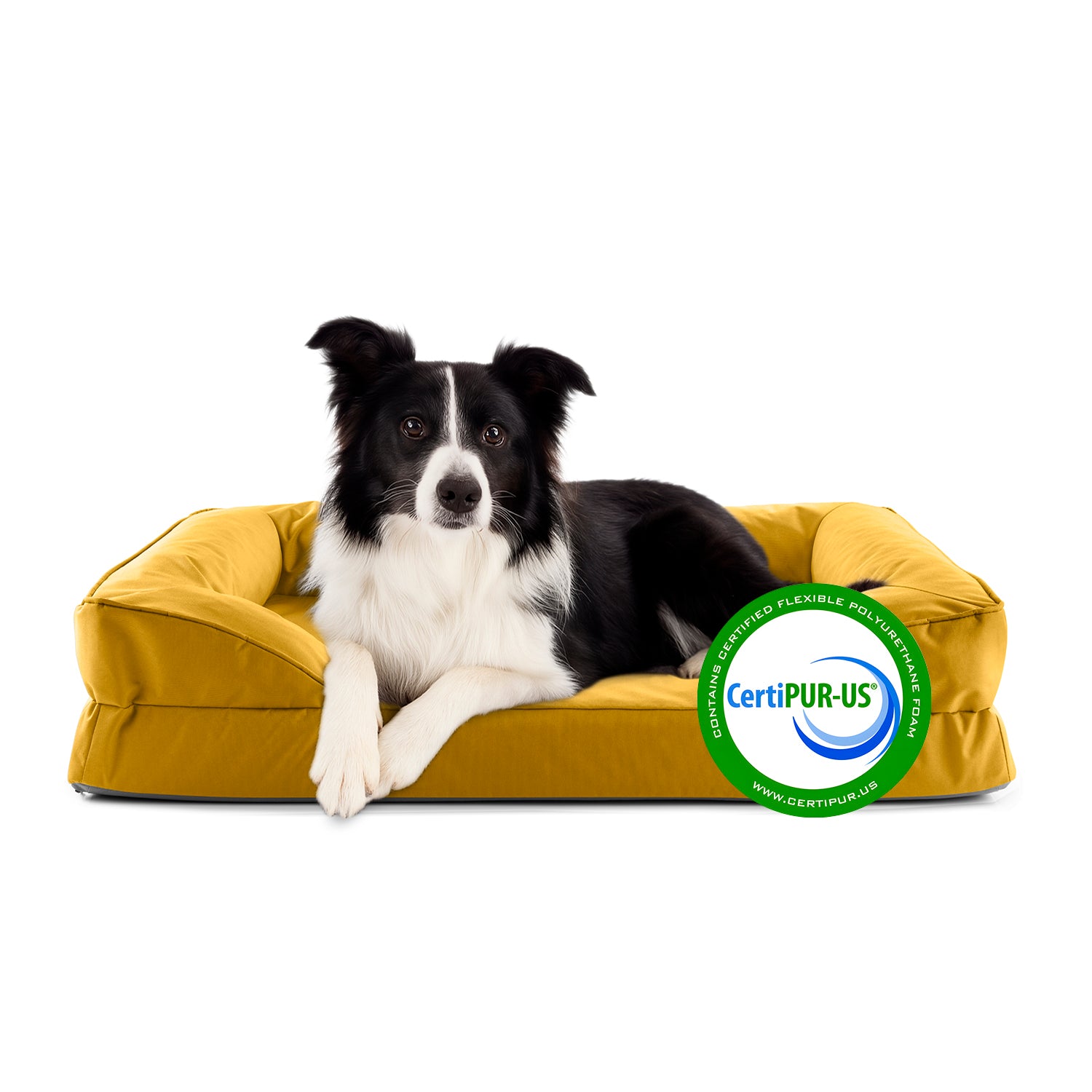 Komfort-Hundebett aus der LUMALAND Outdoor-Kollektion - Gr. M - 90 x 65 cm - Senfgelb
