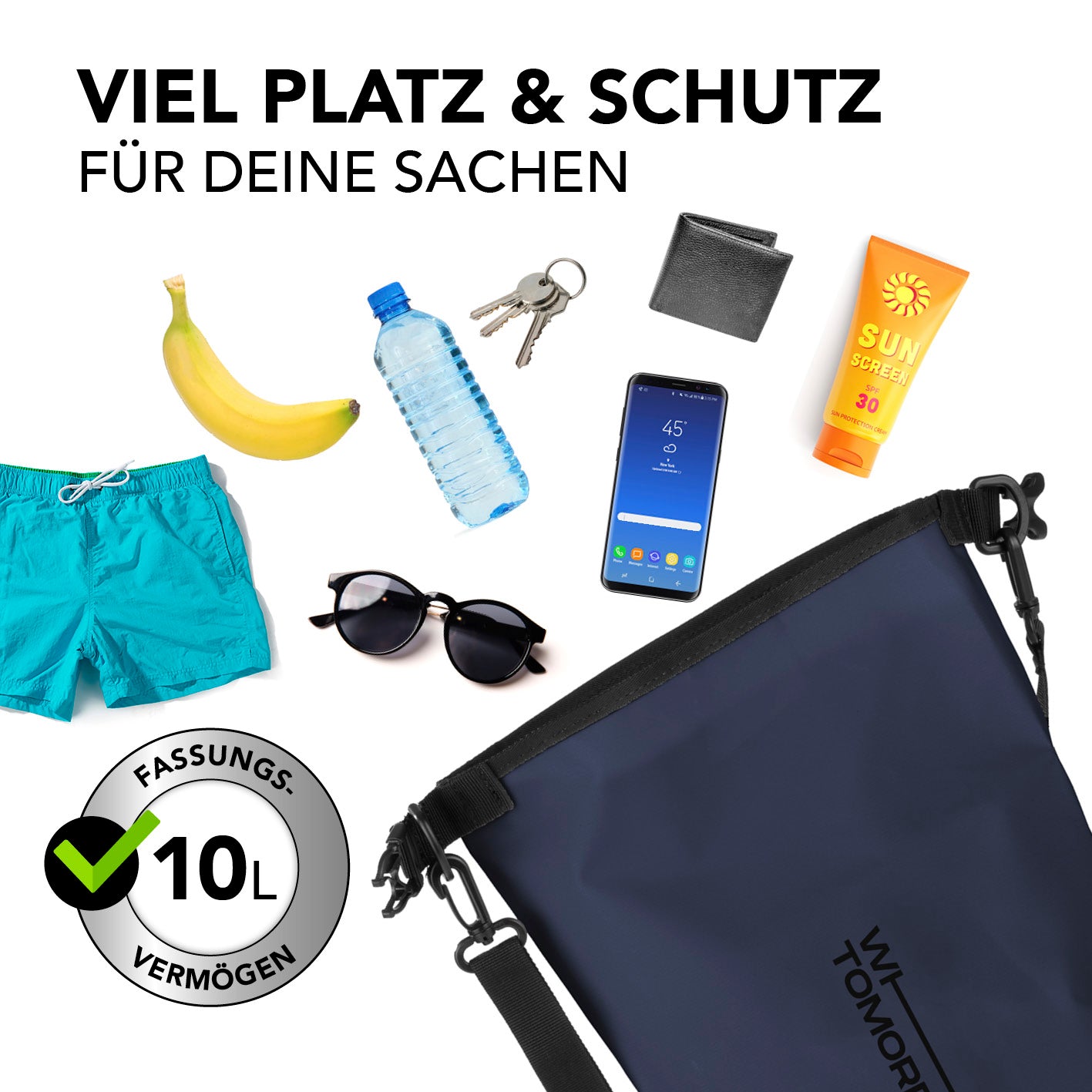 Dry Bag 10L - Style 02 - Dunkelblau