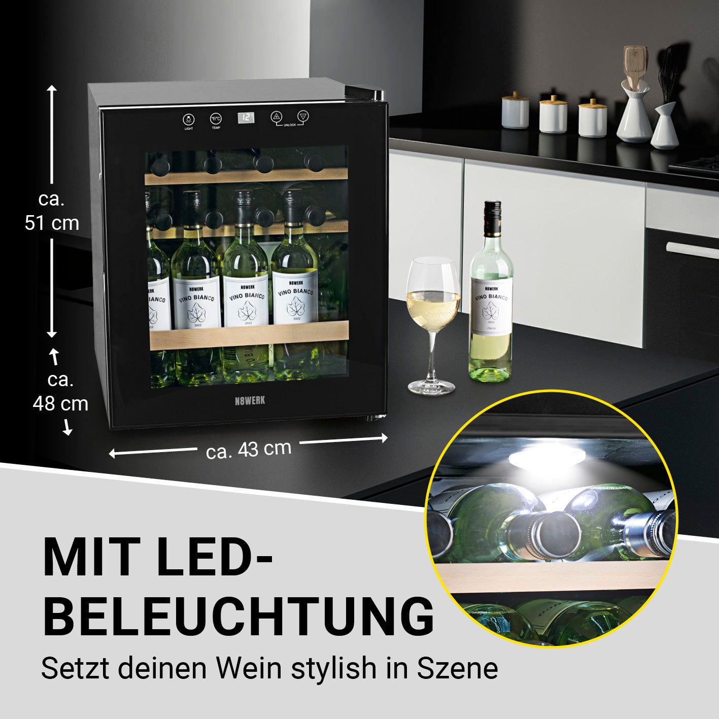 Weinkühlschrank - 15 Flaschen