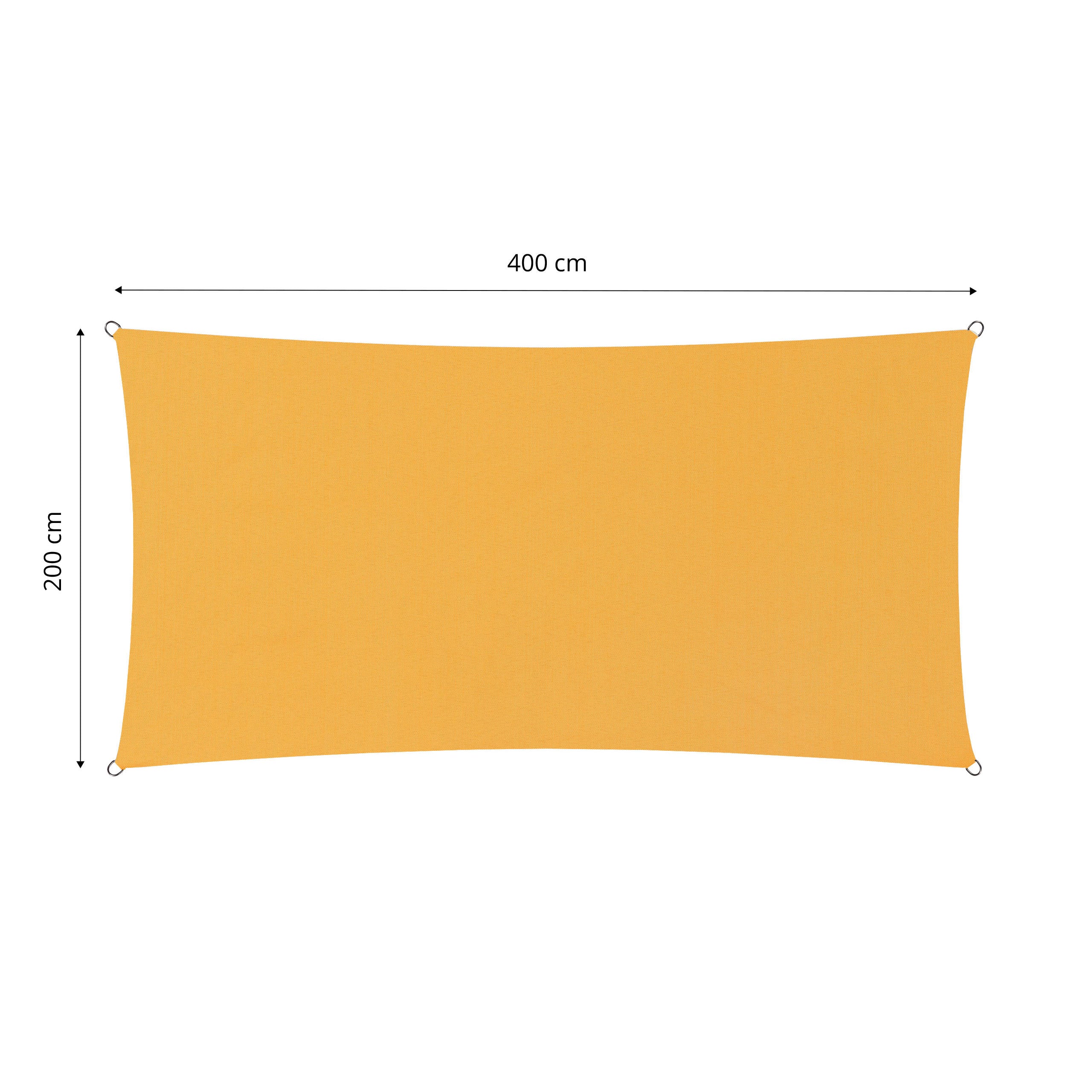 Sonnensegel Polyester - Rechteck 2 x 4 Meter - Gelb
