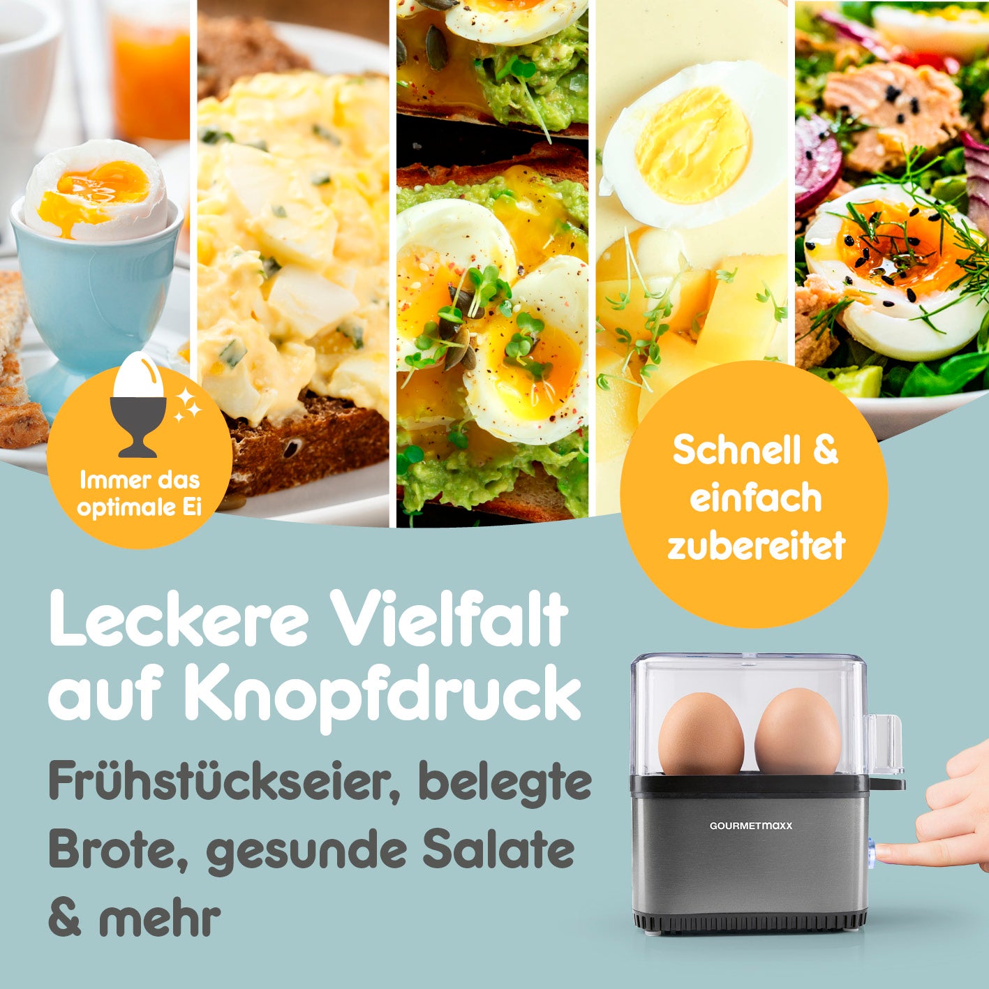 Design-Eierkocher 2 Eier - Anthrazit