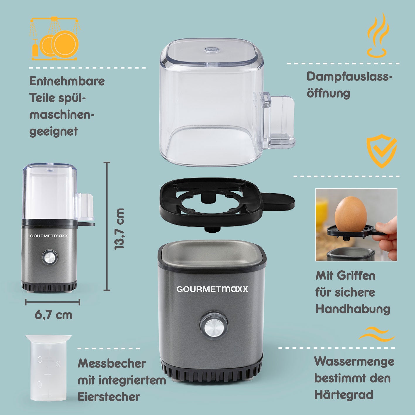 Design-Eierkocher 1 Ei - Anthrazit