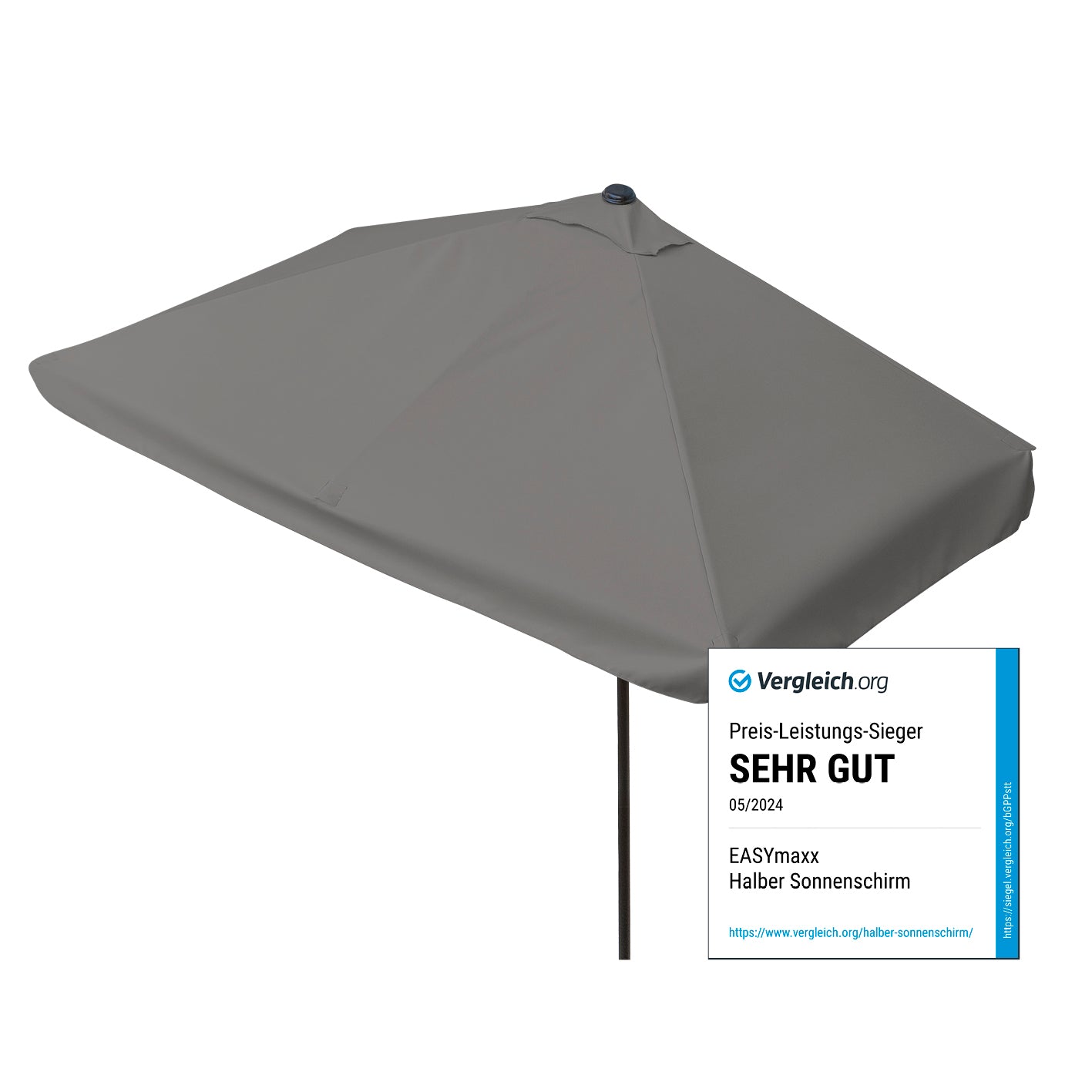 EASYmaxx Sonnenschirm - rechteckig, grau