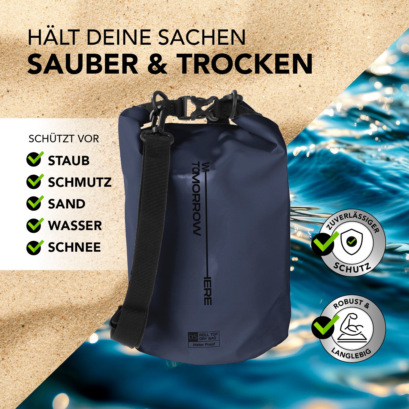 Dry Bag 5L - Style 02 - Dunkelblau