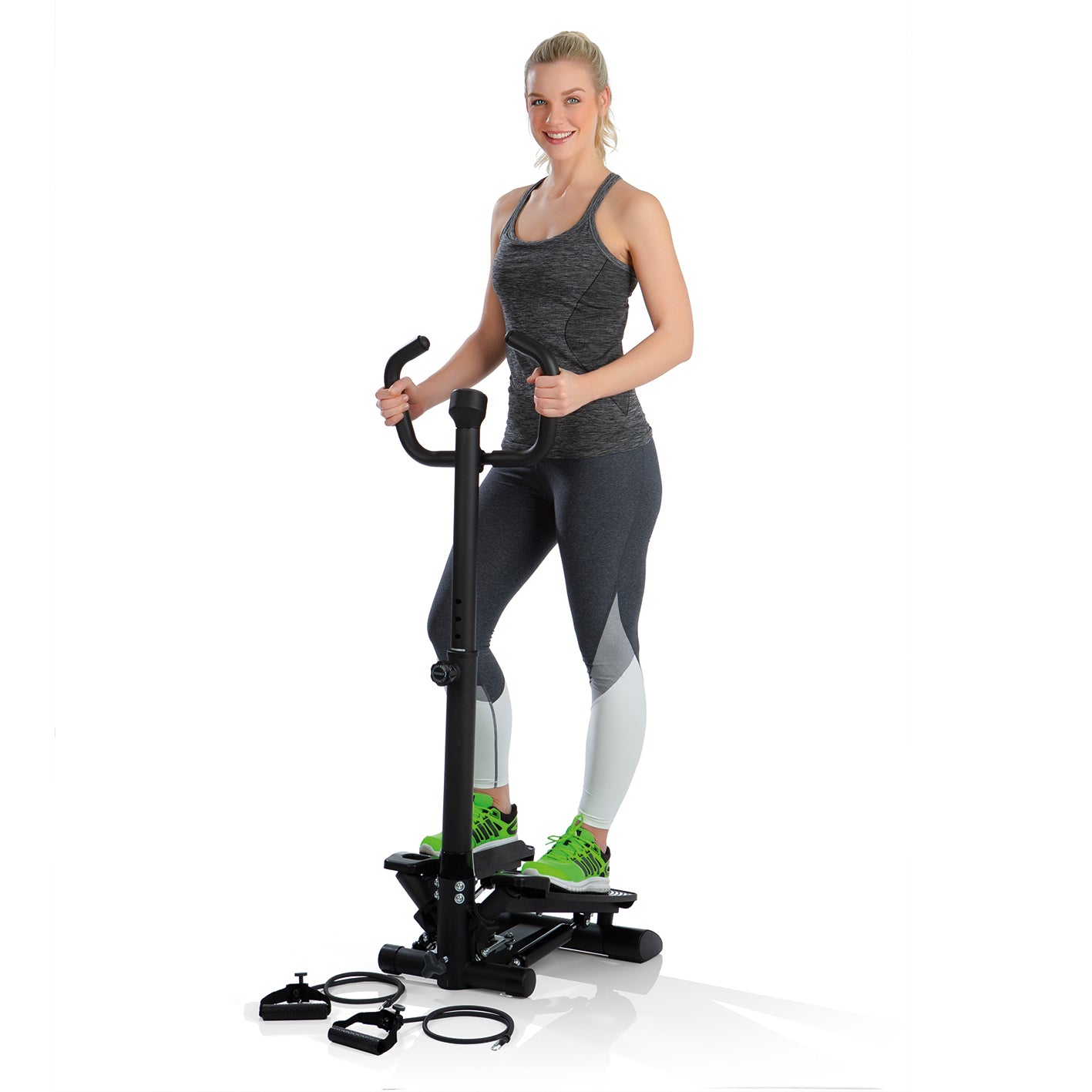 Fitnesstrainer Swing Stepper mit 2 Expanderbändern