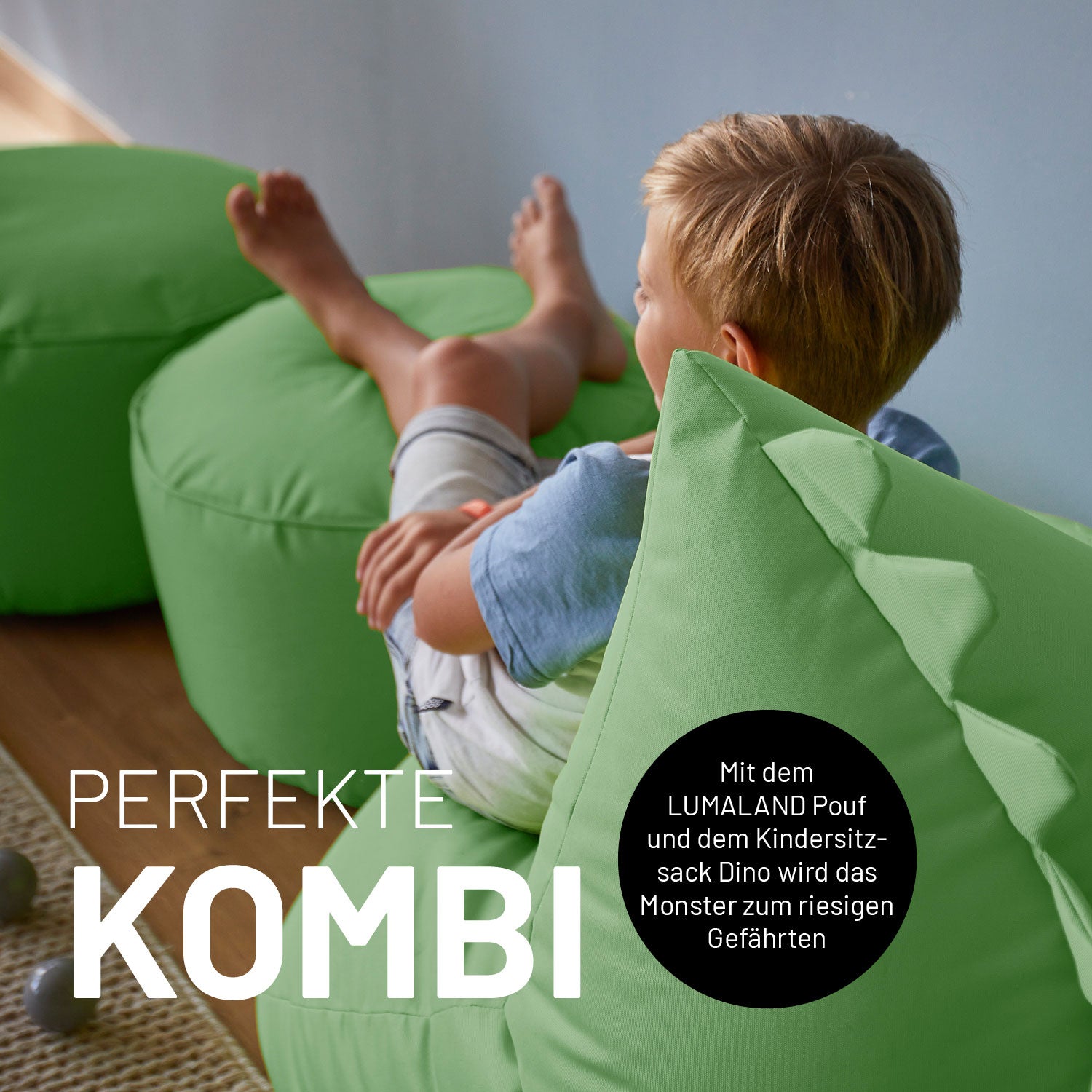 Kindersitzsack Animal Line Monster (180 L) - indoor & outdoor - Pastell Grün