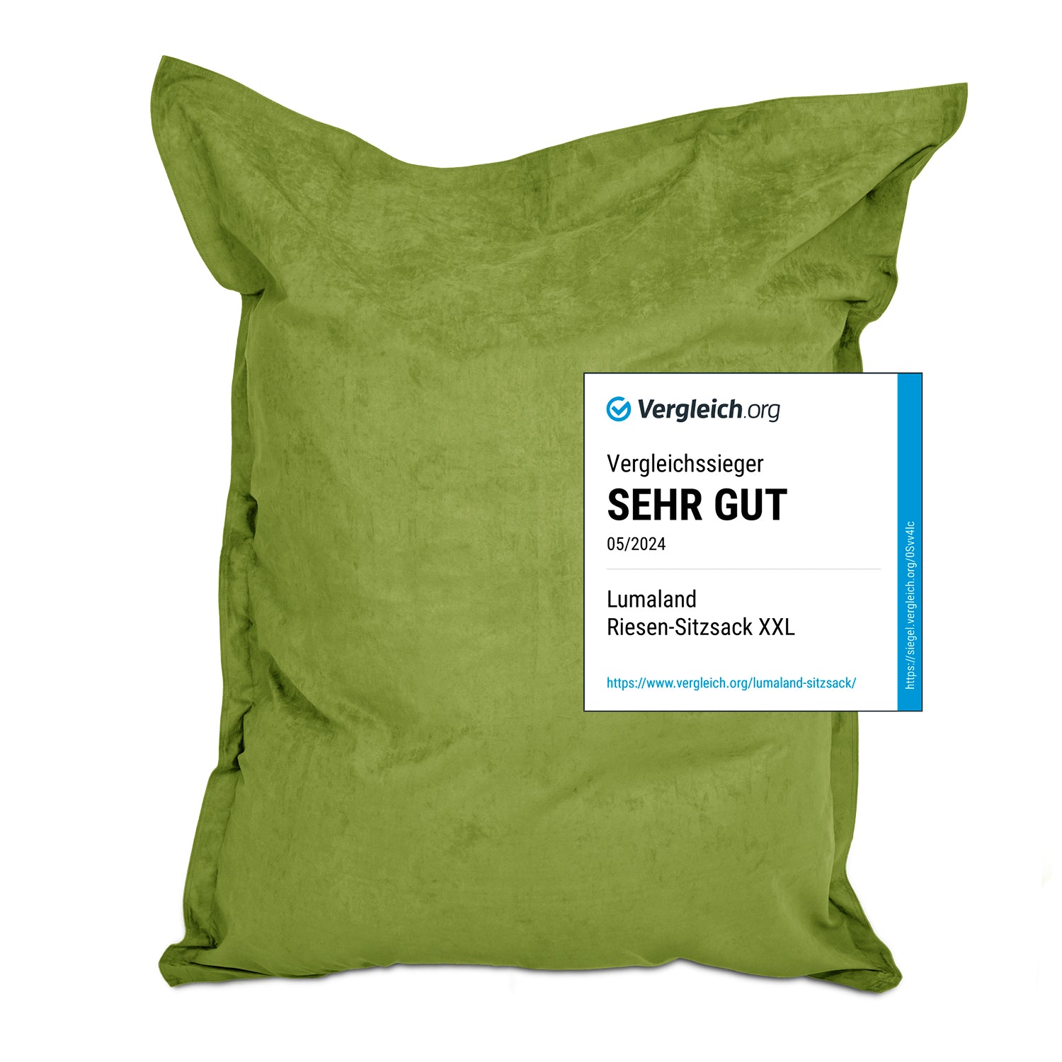 XXL Microvelours Sitzsack (380 L) - indoor - Grün