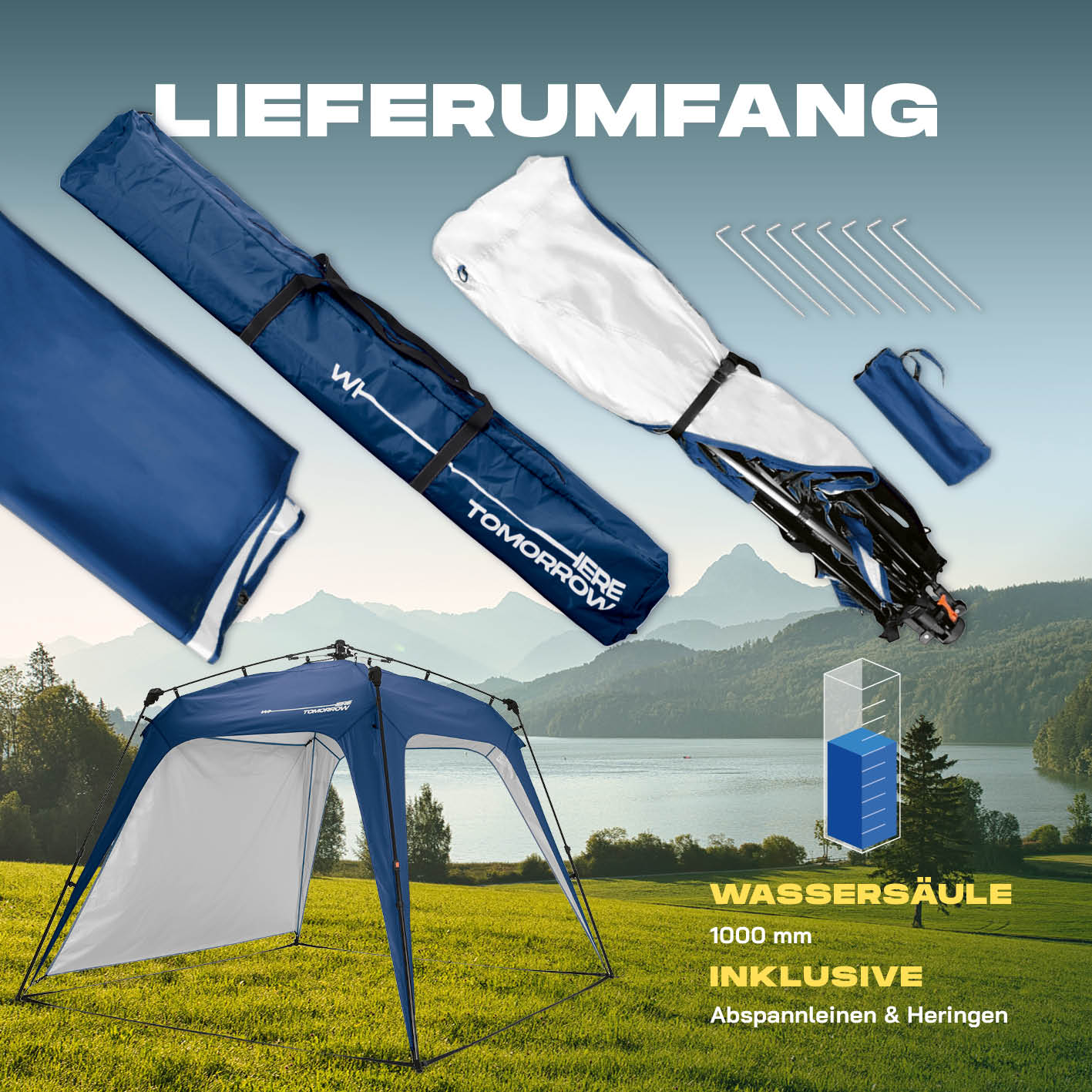 Pop up Pavillon - Blau