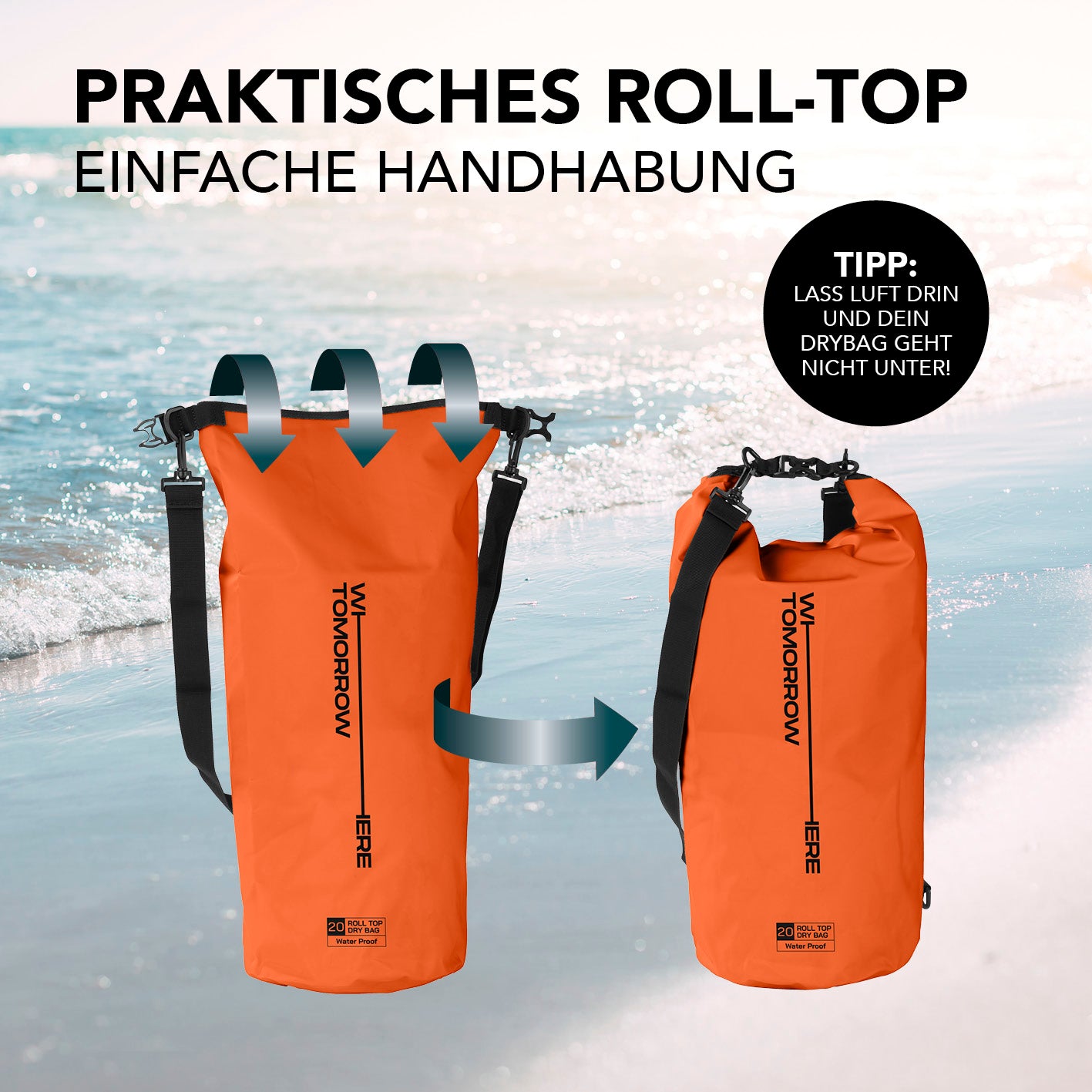 Dry Bag 20L - Style 02 - Orange