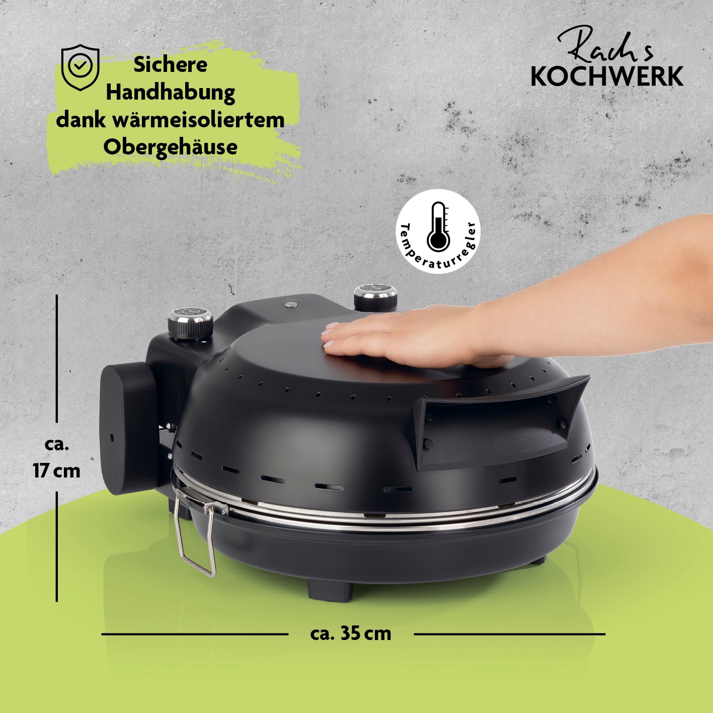 Pizza Maker inkl. herausnehmbarem Pizzastein & Pizza-Heber