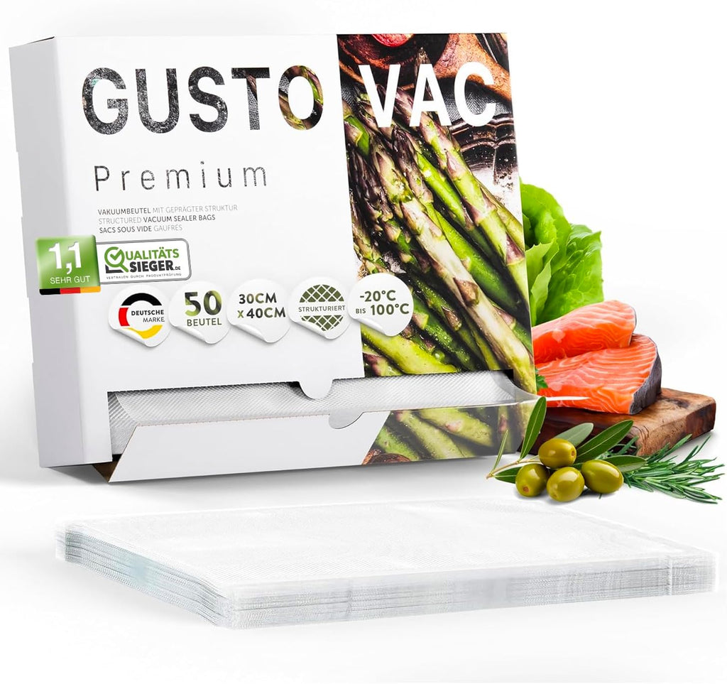 GustoVac Premium Vakuumbeutel - 30x40 cm - 50 Stück