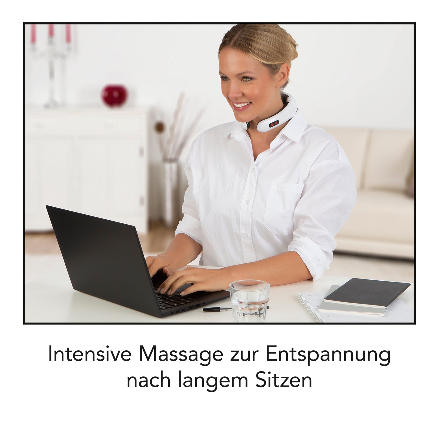 Nacken-Massagegerät EMS - 16 Intensitätsstufen - weiß/schwarz