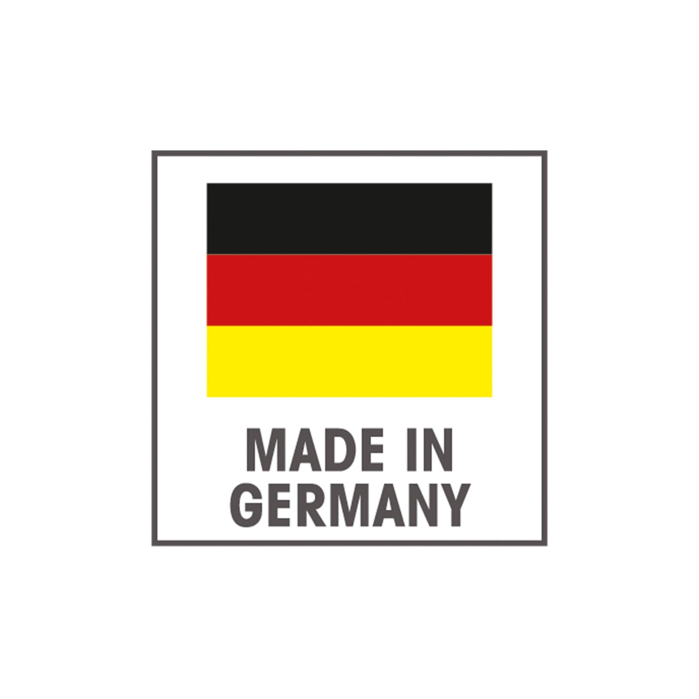 Orangenreiniger 3tlg. Made in Germany Symbol mit deutscher Flagge für hochwertige Reinigungskraft und Umweltfreundlichkeit.