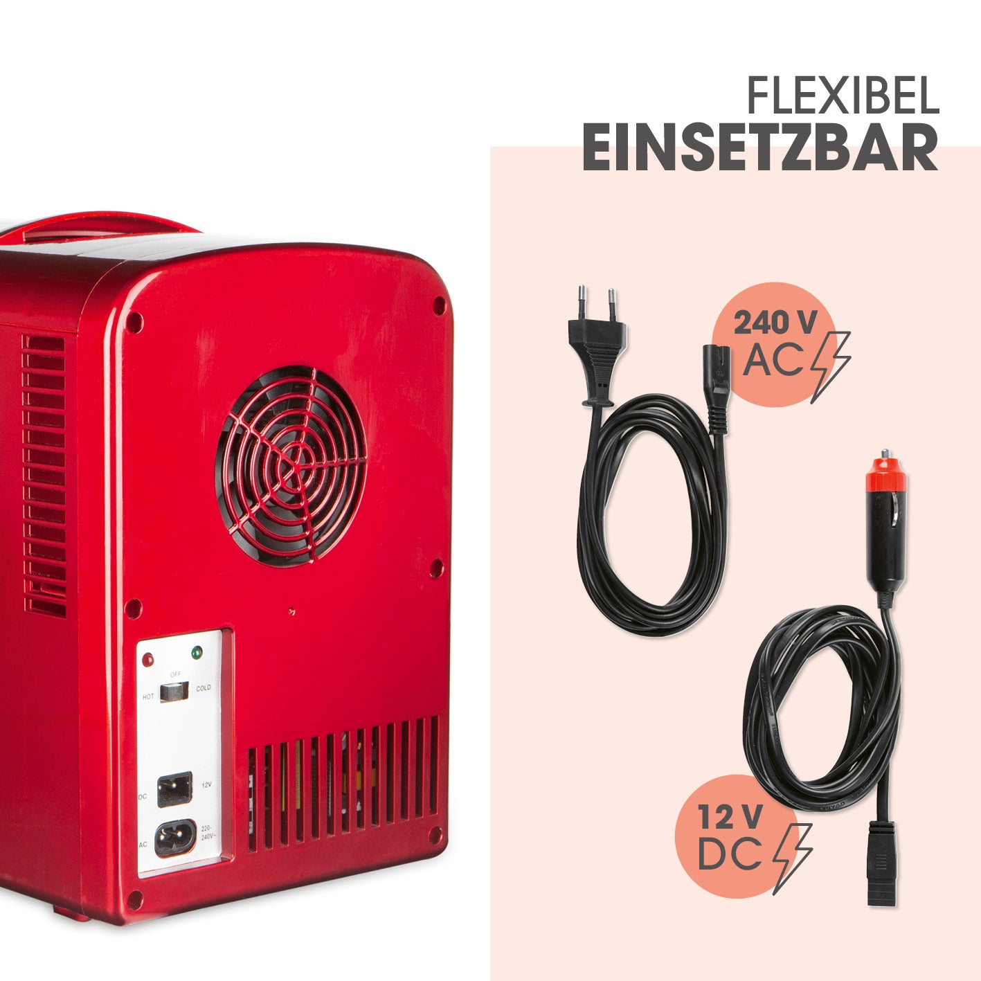 Mini-Kühlschrank Retro 45W - Rot
