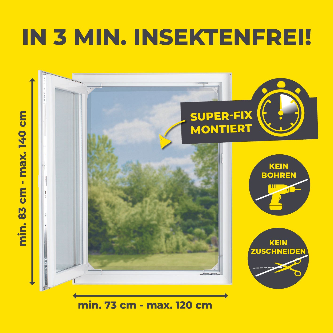 Teleskop-Insektenschutzgitter mit integriertem Netz - 2er-Set - weiß