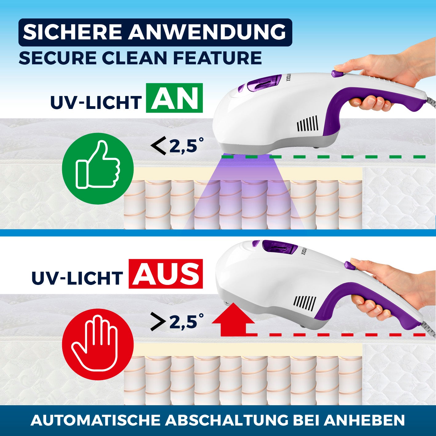 Milbensauger Vibration - Weiß/Lila