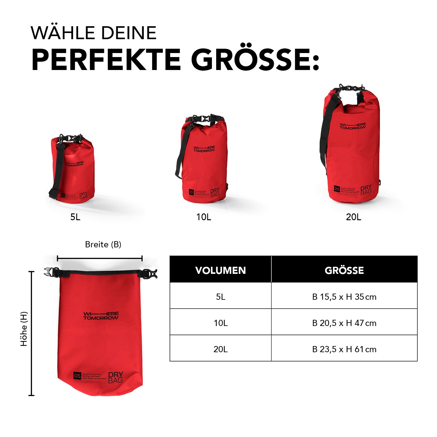 Dry Bag 20L - Style 01 - Rot