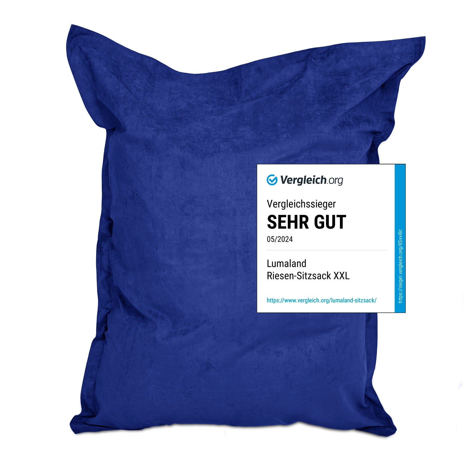 XXL Microvelours Sitzsack (380 L) - indoor - Royalblau